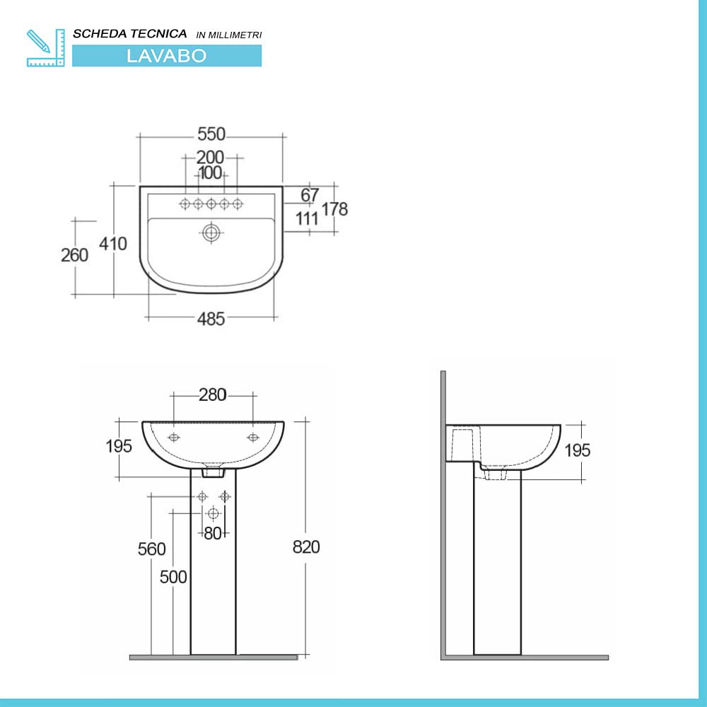 Clara Series Complete Bathroom Set - Toilet, Bidet, Sink with Column & Toilet Cover | Modern Bathroom Fixtures for Home Renovation | Perfect for Small Bathrooms & Apartments