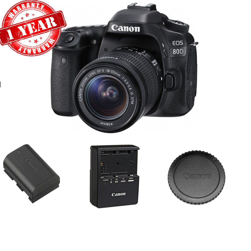 Canon EOS 80D DSLR Camera with 18-55mm IS STM Lens Kit - Professional Digital SLR for Photography & Videography - Perfect for Travel, Portraits & Vlogging (USA Version)