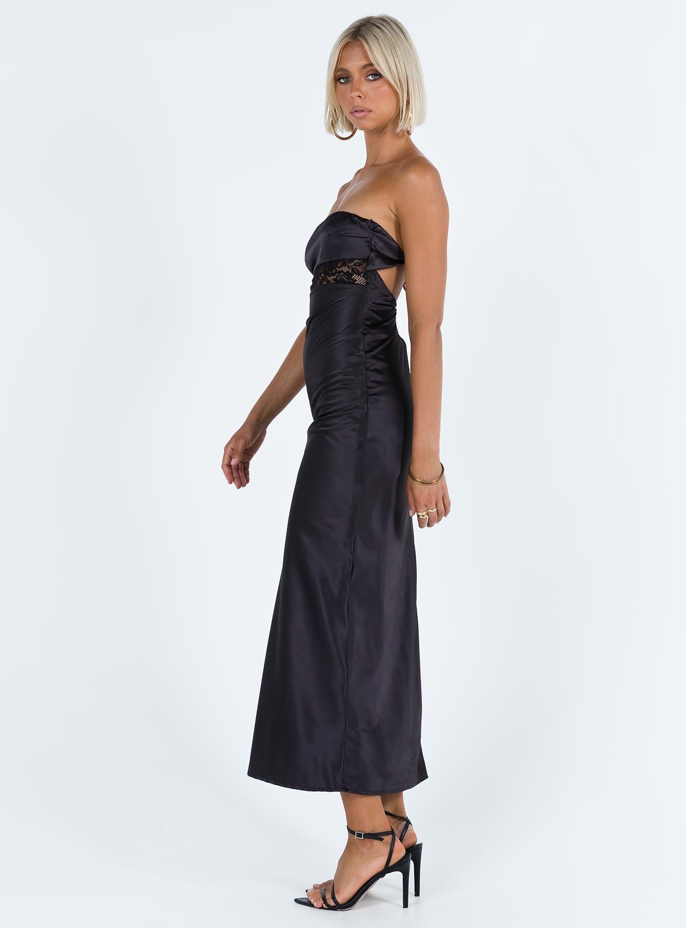 Bellwood Strapless Maxi Dress for Women - Elegant Black Long Evening Gown for Parties, Weddings & Special Occasions