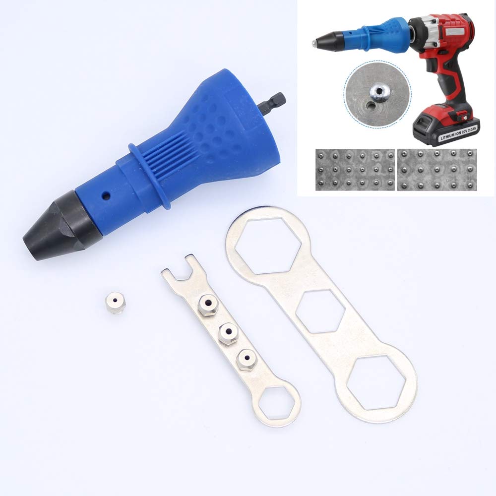 Cordless Electric Rivet Nut Gun - Heavy Duty Riveting Tool Adapter for Drill | Perfect for Metalworking, Automotive Repair & DIY Projects