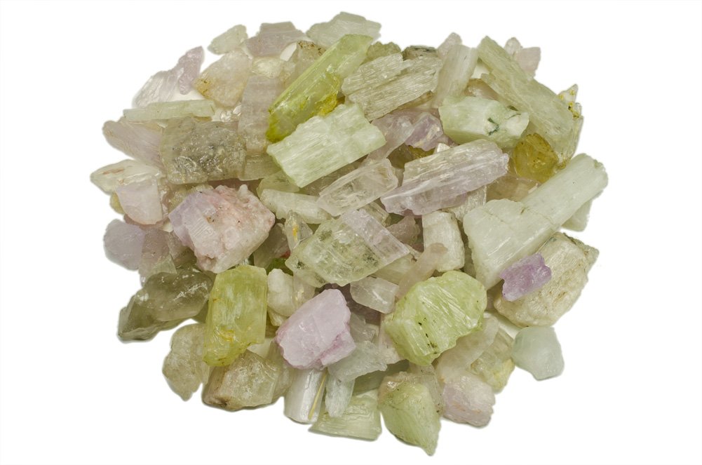 1 lb Natural Rough Kunzite & Hiddenite Stones from Pakistan - Raw Crystals for Lapidary, Tumbling, Wire Wrapping, Jewelry Making & Crystal Healing | Perfect for Meditation, Reiki Energy Work & Home Decor