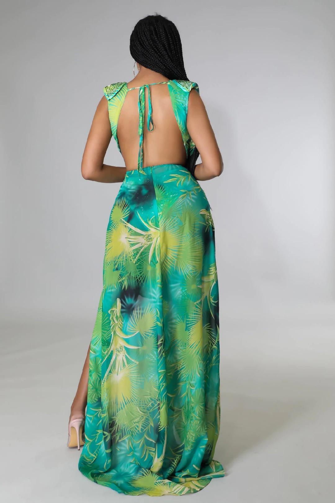 Riviera Escape Bodysuit & Skirt Set - Women's Floral Print Summer Outfit for Beach Vacation, Date Night & Party Wear
