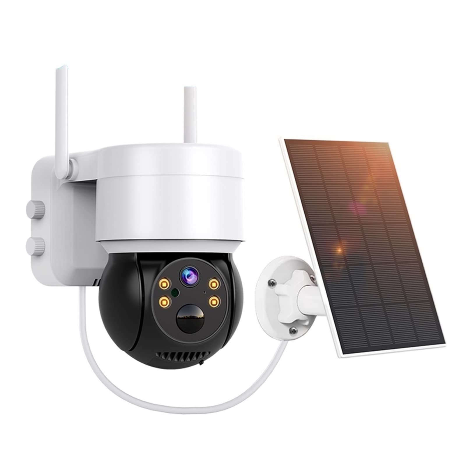 MZZYG 1080P HD Solar Security Camera with WiFi, PTZ, Human Detection & 4000mAh Battery - Includes 64GB SD Card - Ideal for Home, Outdoor, and Business Surveillance