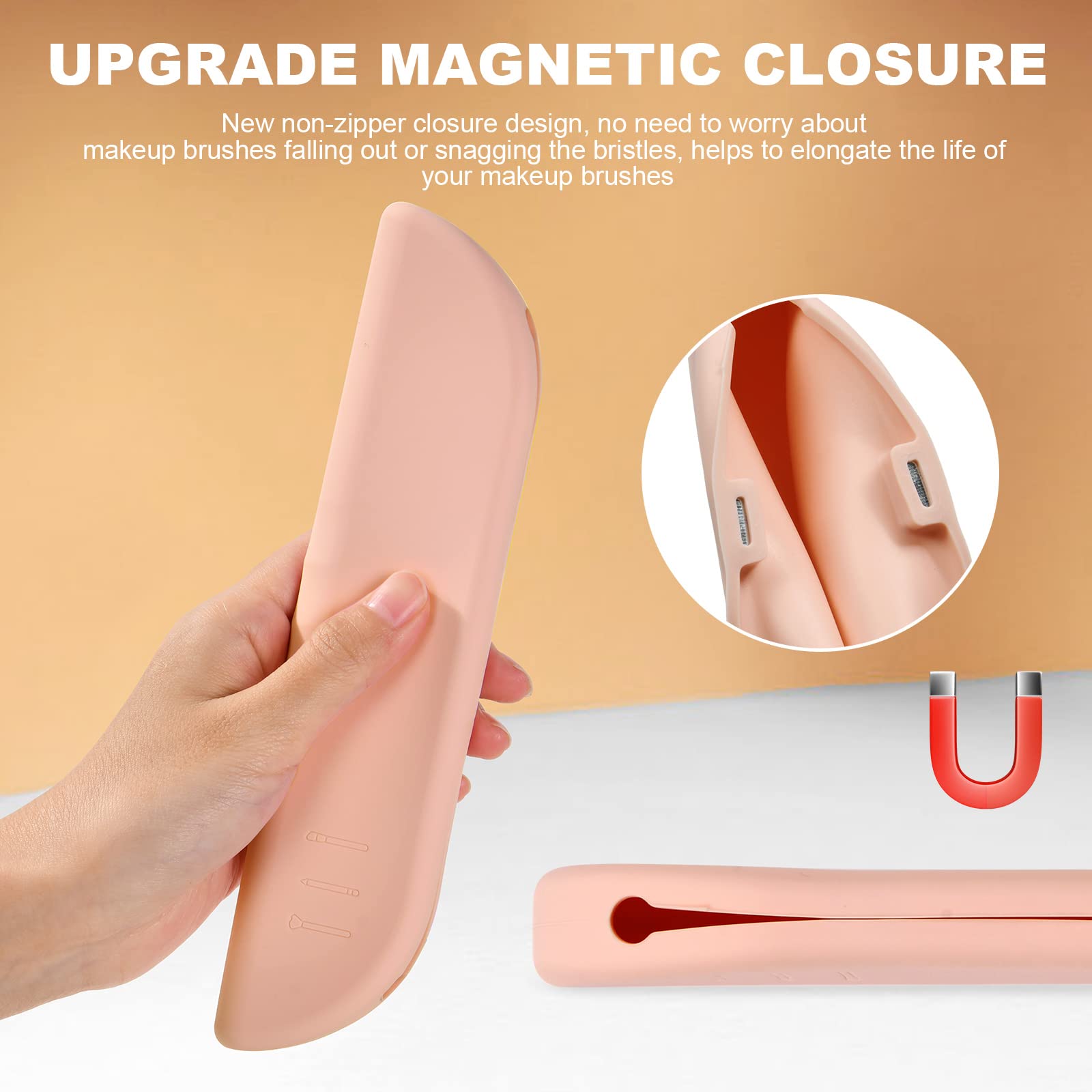 URAQT Silicone Makeup Brush Holder - Eco-Friendly Travel Cosmetic Organizer | Soft Portable Face Brush Case for Women & Girls | Perfect for Home, Travel & Salon Use