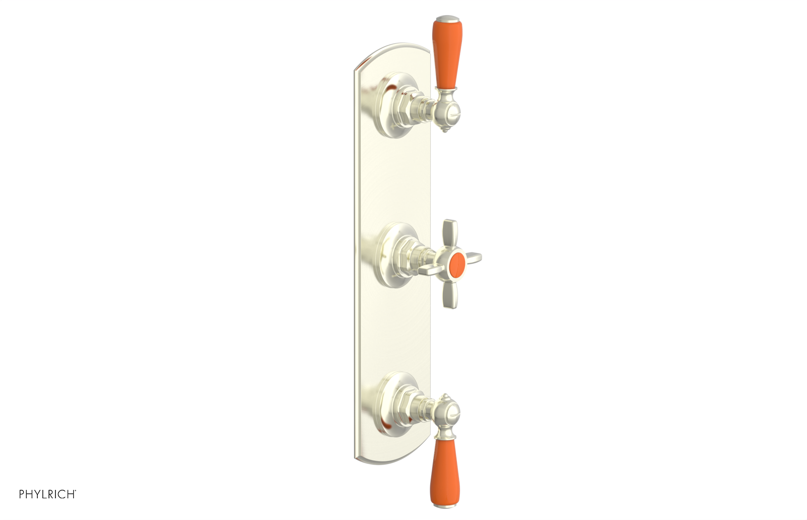 Jamestown Thermostatic Shower Valve with Dual Volume Control - Orange Accent Trim - Perfect for Modern Bathroom Renovations & Spa-Like Shower Experiences