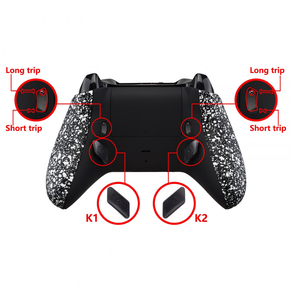 eXtremeRate Textured White Lofty Remappable Back Buttons & Trigger Stop Kit for Xbox One S/X Controller (Model 1708) - Includes Redesigned Shell, Side Rails & Trigger Lock - Perfect for Competitive Gaming & Custom Controller Setup