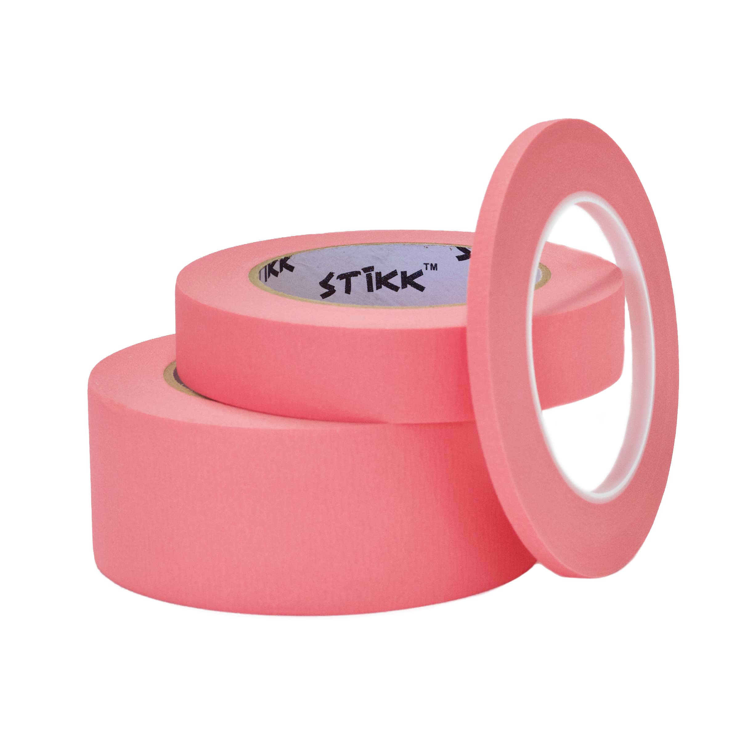 STIKK Pink Painter's Tape 3-Pack - 1 Inch x 60 Yards - Residue-Free Masking Tape for Painting, Edges, Trim & Ceilings - Perfect for DIY Home Projects, Wall Art & Professional Painting - Ideal for Clean Lines & Sharp Edges