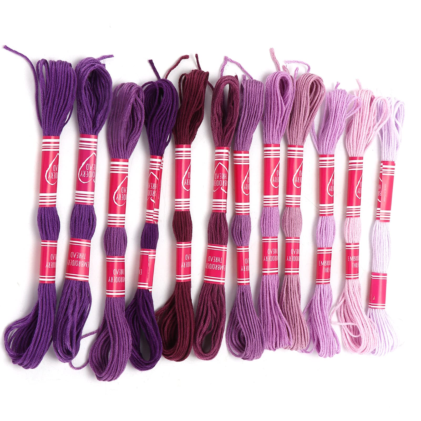 Premium Mercerized Cotton Embroidery Floss - 12-Piece Set (Purple) for Cross Stitch, Needlework & DIY Crafts - Perfect for Home Decor, Scrapbooking & Handmade Gifts