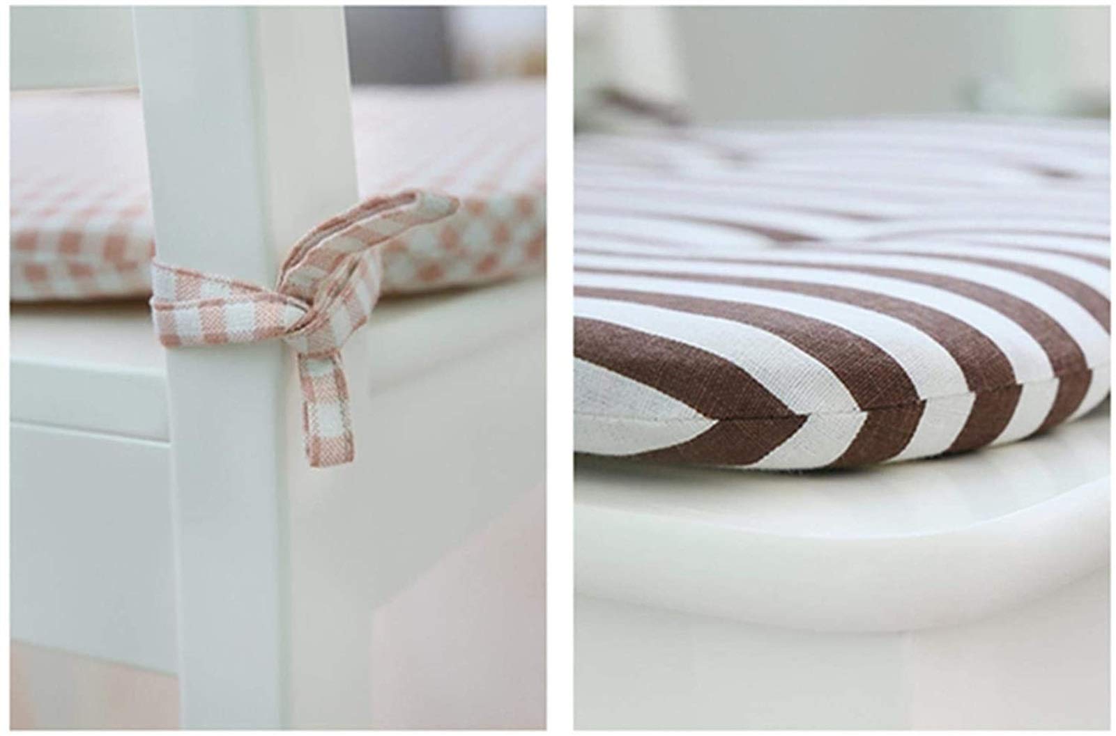 **D-Shaped Dining Chair Cushions Set of 4 - 40x42cm Cotton Kitchen Seat Cushions, Non-Slip & Comfortable (Pink) - Perfect for Kitchen, Dining Room, Office & Outdoor Use**