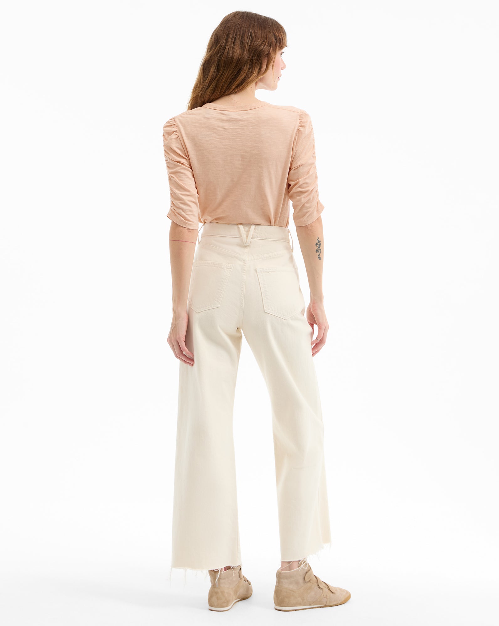 Waldorf Ruched Sleeve T-Shirt for Women | Trendy Blouse Top with Ruffled Details | Perfect for Casual Wear, Office Outfits & Date Nights