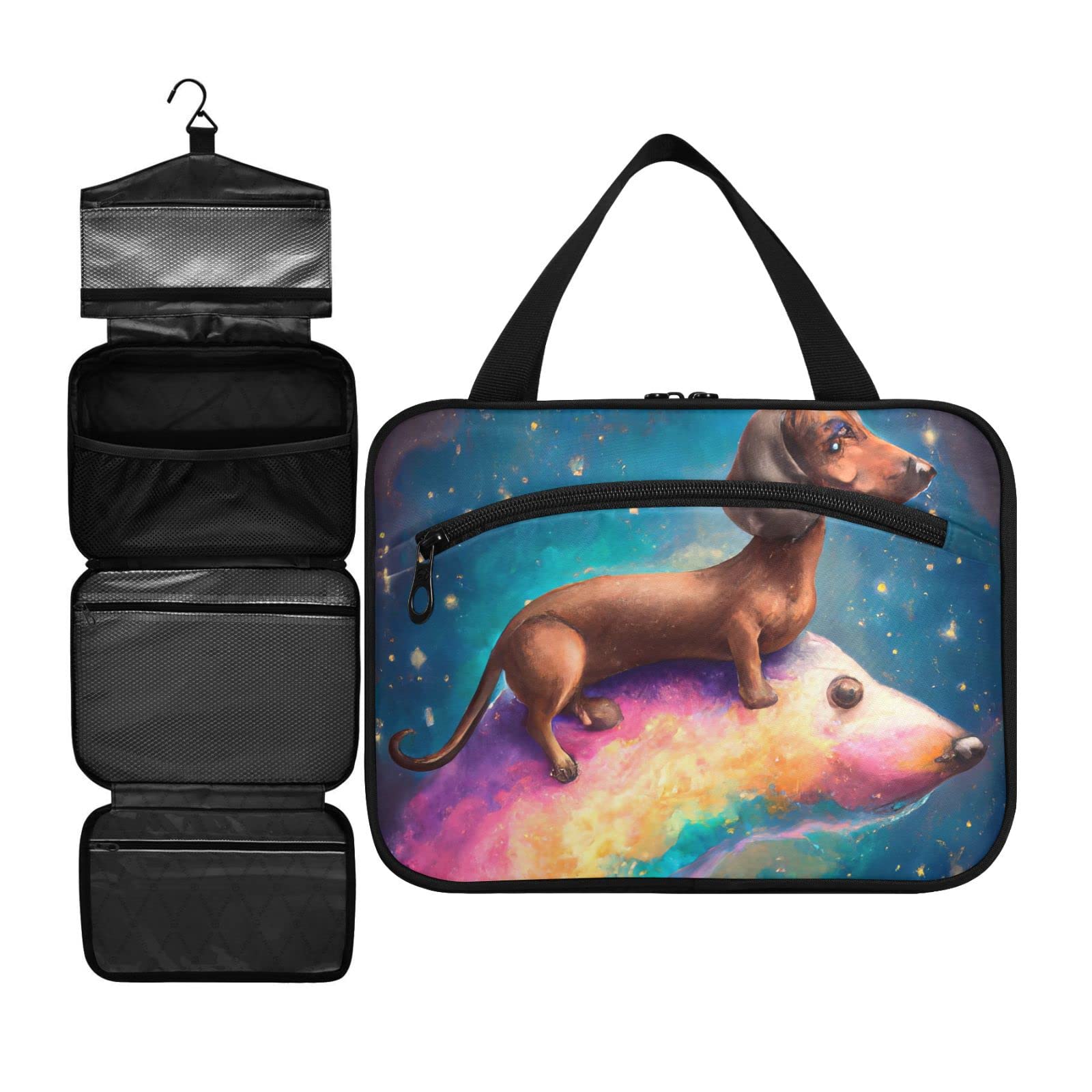 ZZKKO Travel Toiletry Bag for Women - Hanging Makeup Organizer for Accessories, Multicolor - Perfect for Trips & Gym