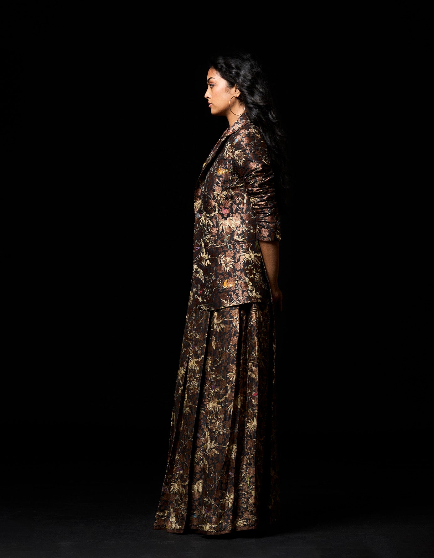 Rana Blazer Silk Brocade Black | Elegant Women's Formal Jacket | Perfect for Office Wear, Evening Events & Special Occasions