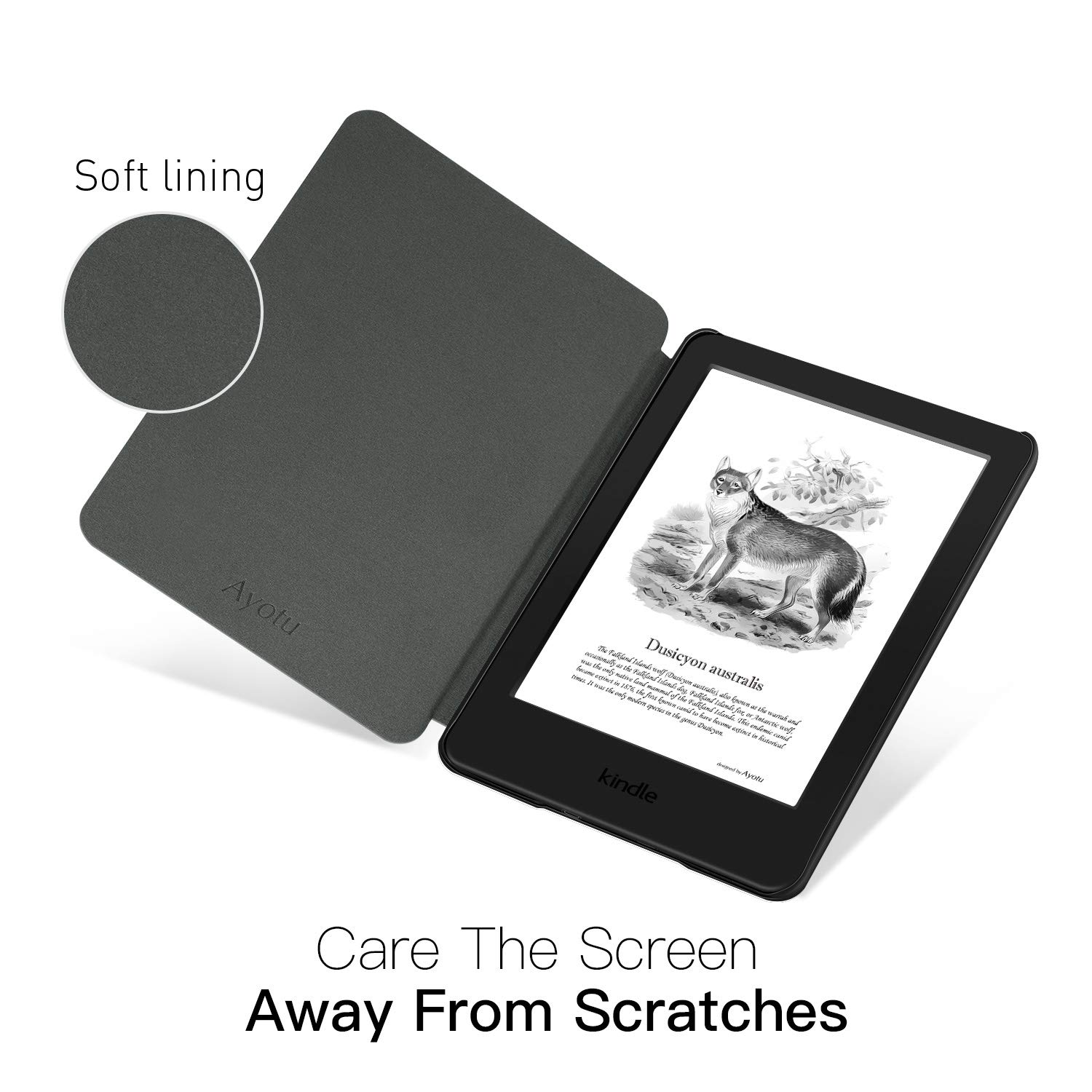 Ayotu Slim PU Leather Case for Kindle 10th Generation (2019 Model) - Auto Wake/Sleep Cover Compatible with Amazon Kindle 2019 Only - Perfect for Reading, Travel & Daily Use - The Boy and Fox Design