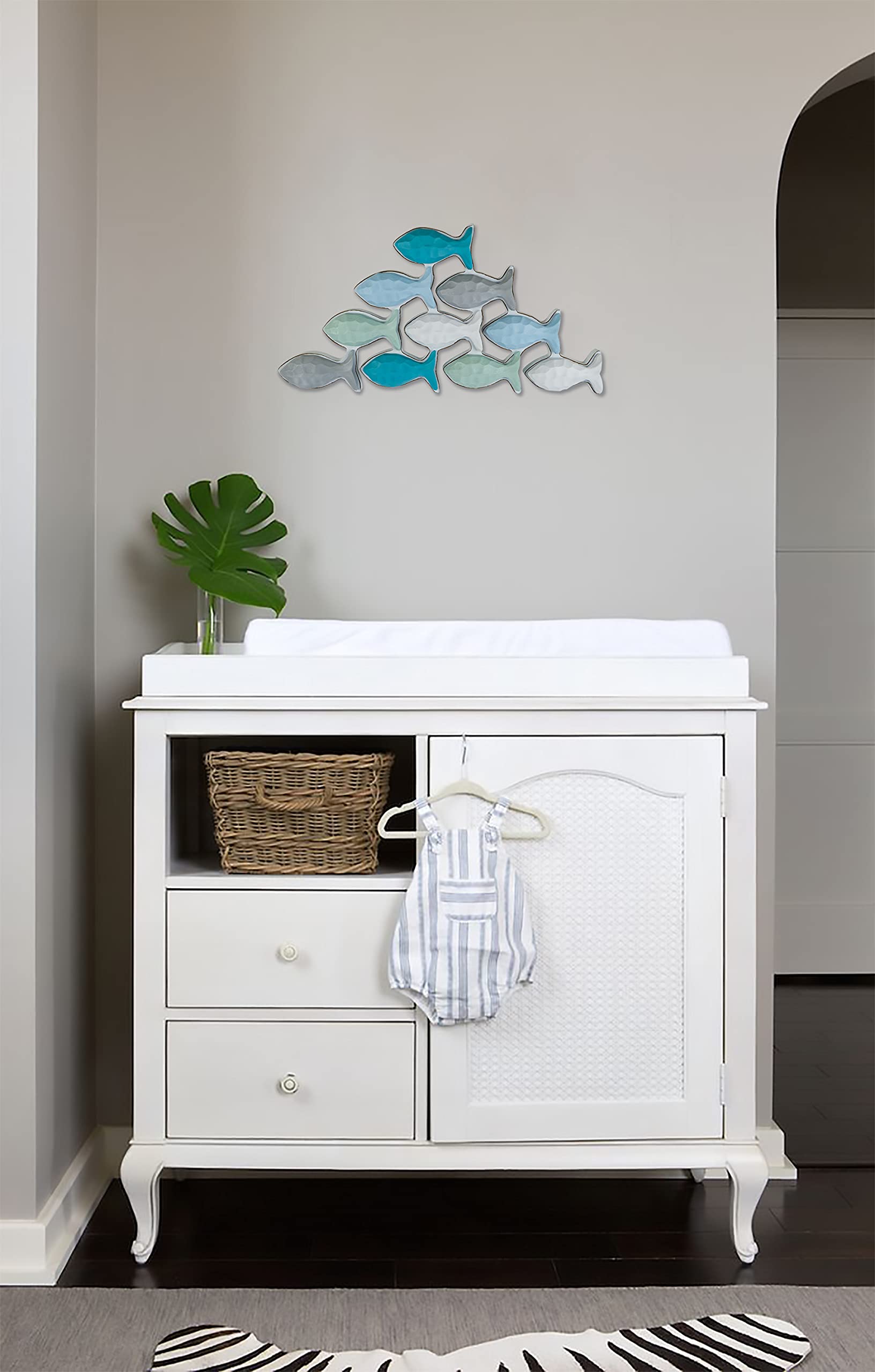 SAILINGSTORY Wooden Fish Wall Art - Coastal Beach Decor for Home, Lake House, Cabin - Nautical Themed Handcrafted Wood Decor for Living Room, Bedroom, Bathroom