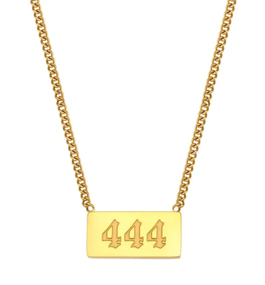 444 Angel Number Talisman Necklace for Women - Spiritual Protection Jewelry with Angel Number Meaning - Perfect for Layering, Meditation & Positive Energy