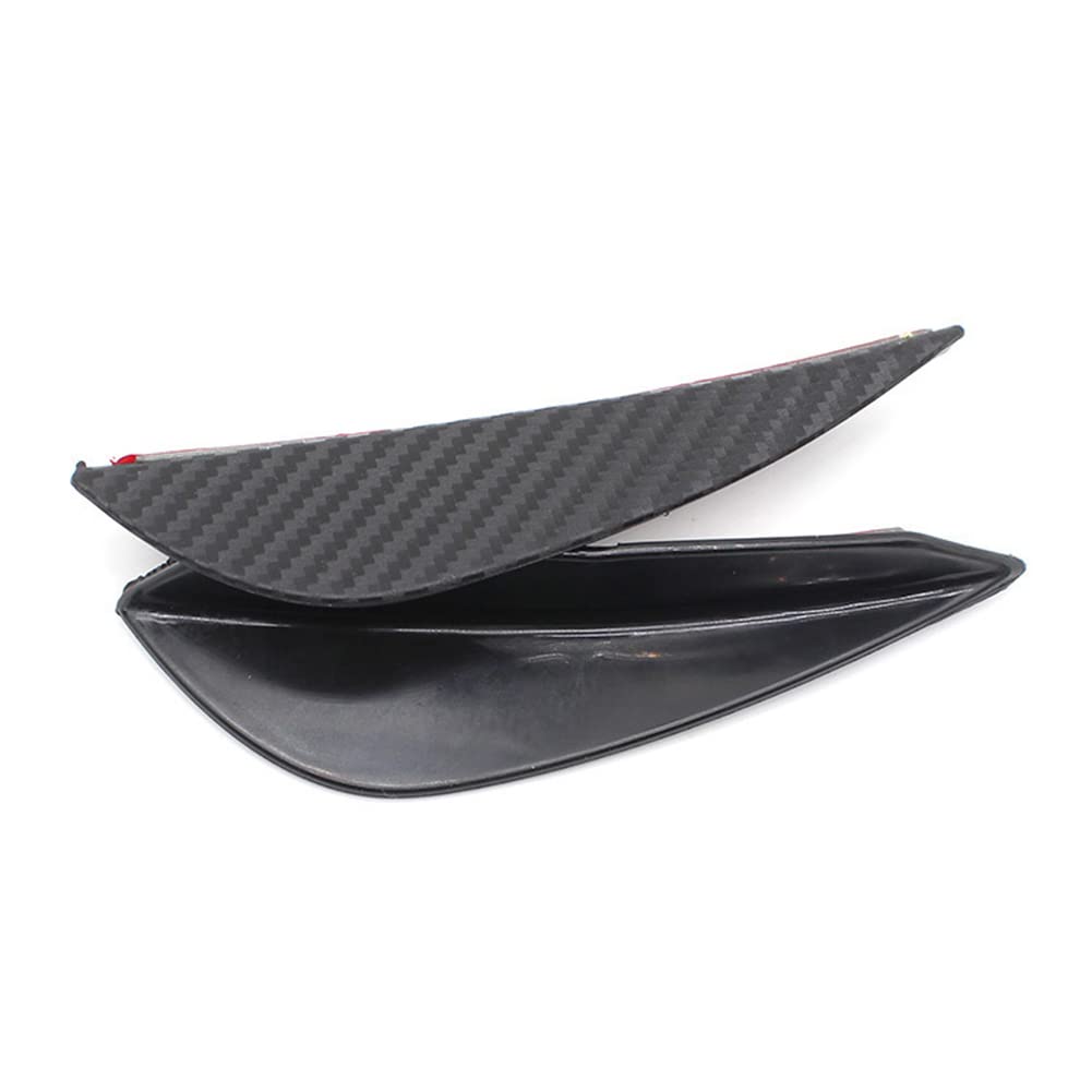 Zcargel Universal Carbon Fiber Front Bumper Spoiler Canards, Air Knife, Crash Plate, Lip Chin Spoiler, Splitter, Wrap Angle Protector for Enhanced Aerodynamics and Style in Racing & Street Driving
