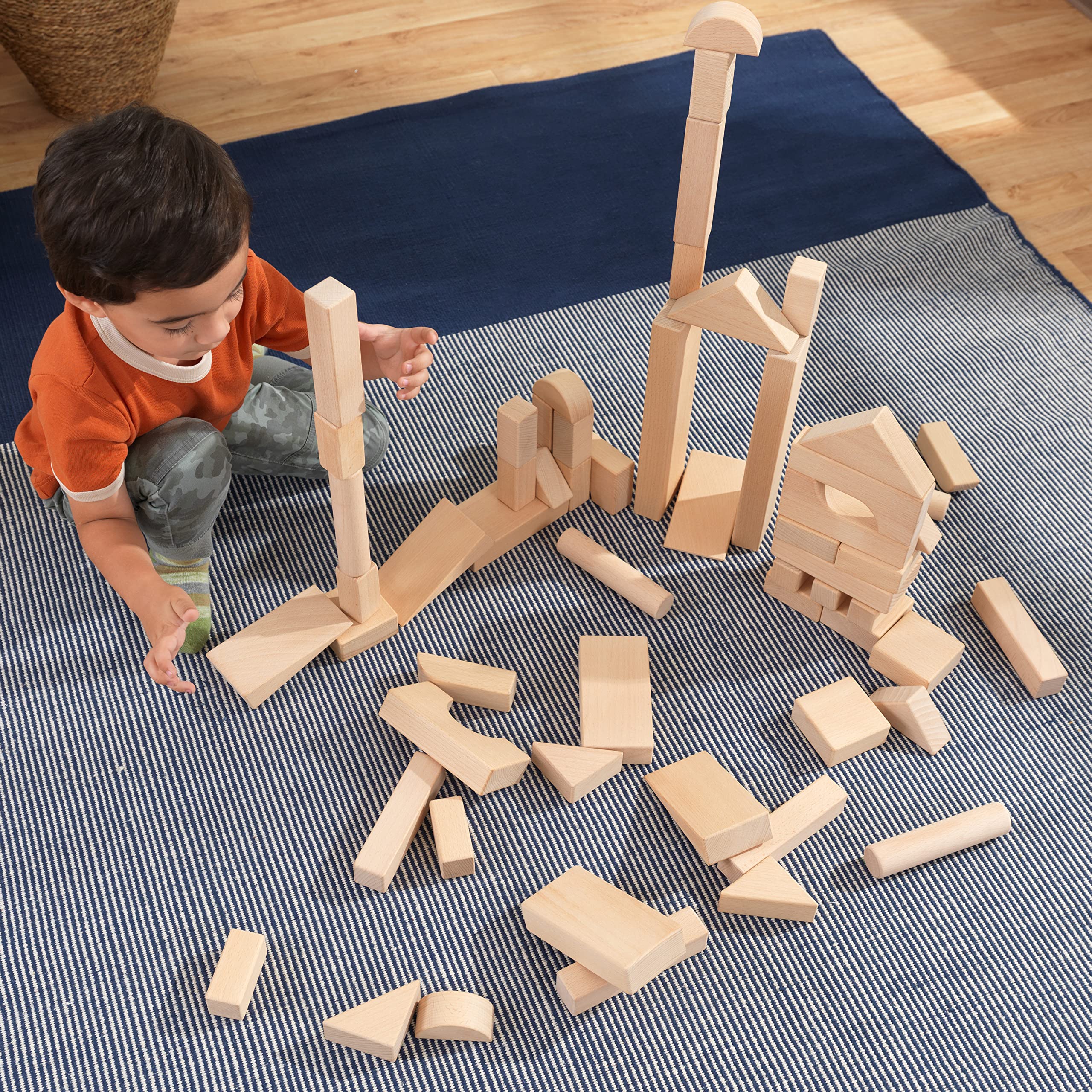KidKraft 60-Piece Wooden Building Blocks Set - Educational STEM Toys for Toddlers & Kids - Perfect for Preschool Learning, Creative Play & Birthday Gifts
