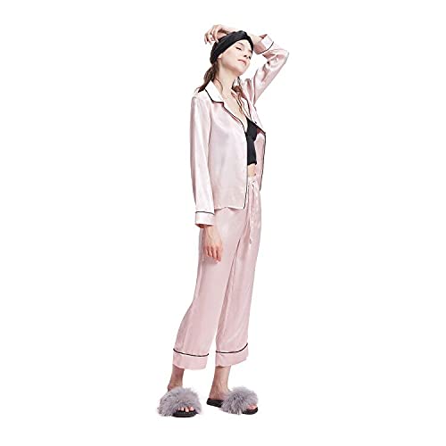 Luxury 100% Mulberry Silk Pajama Set for Women - 19 Momme Organic Pure Silk Sleepwear | Soft & Breathable Nightwear for Relaxation, Lounging & Gift Giving