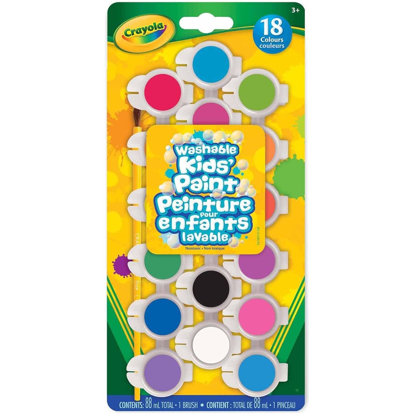 Crayola Mini Paint Pots Set of 18 - Washable Non-Toxic Kids Art Supplies for Painting, DIY Crafts & School Projects