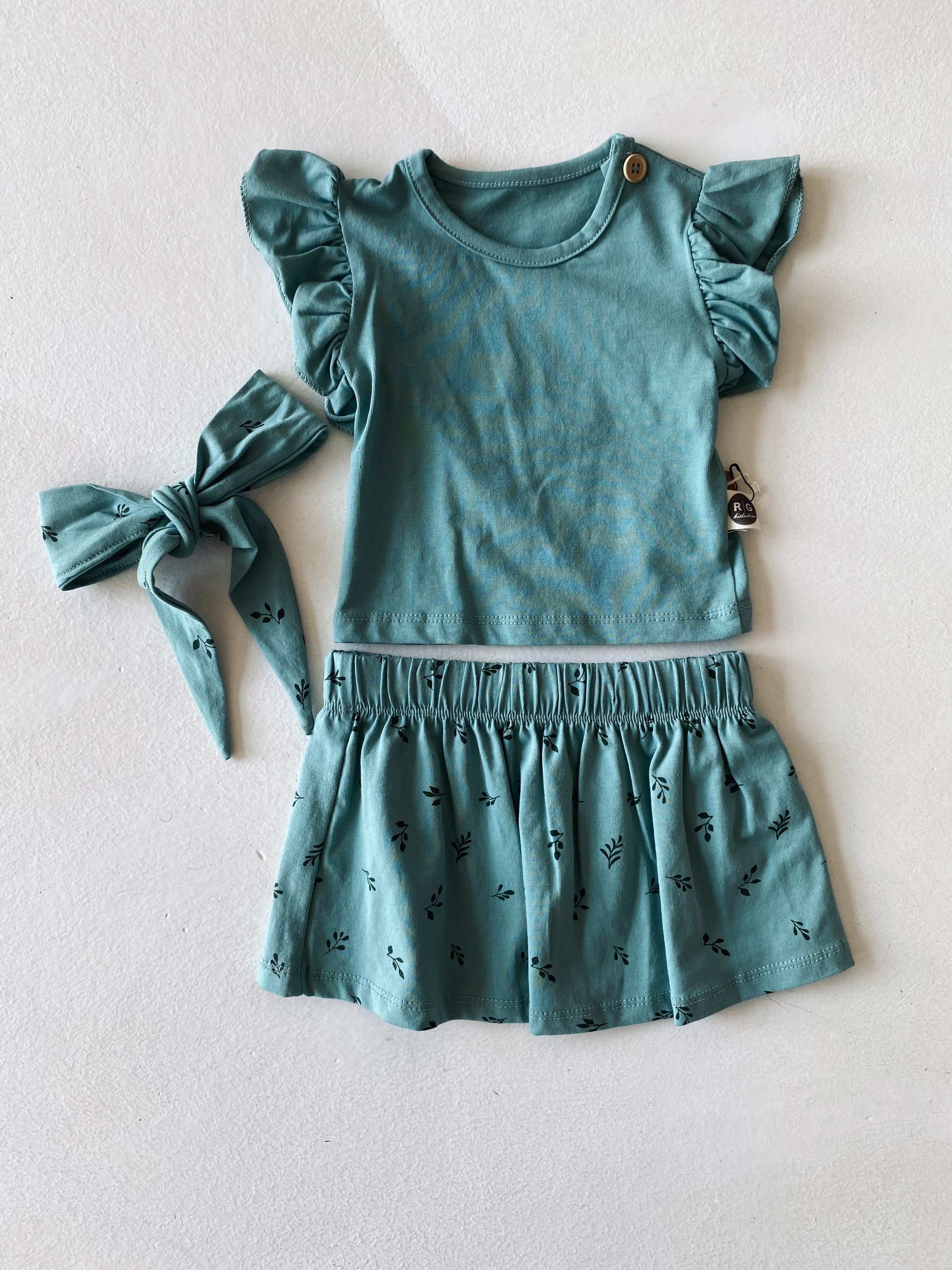 Baby Girl Printed Skirt Set - Natural Cotton Outfit for Newborns & Toddlers | Perfect for Parties, Photos & Daily Wear