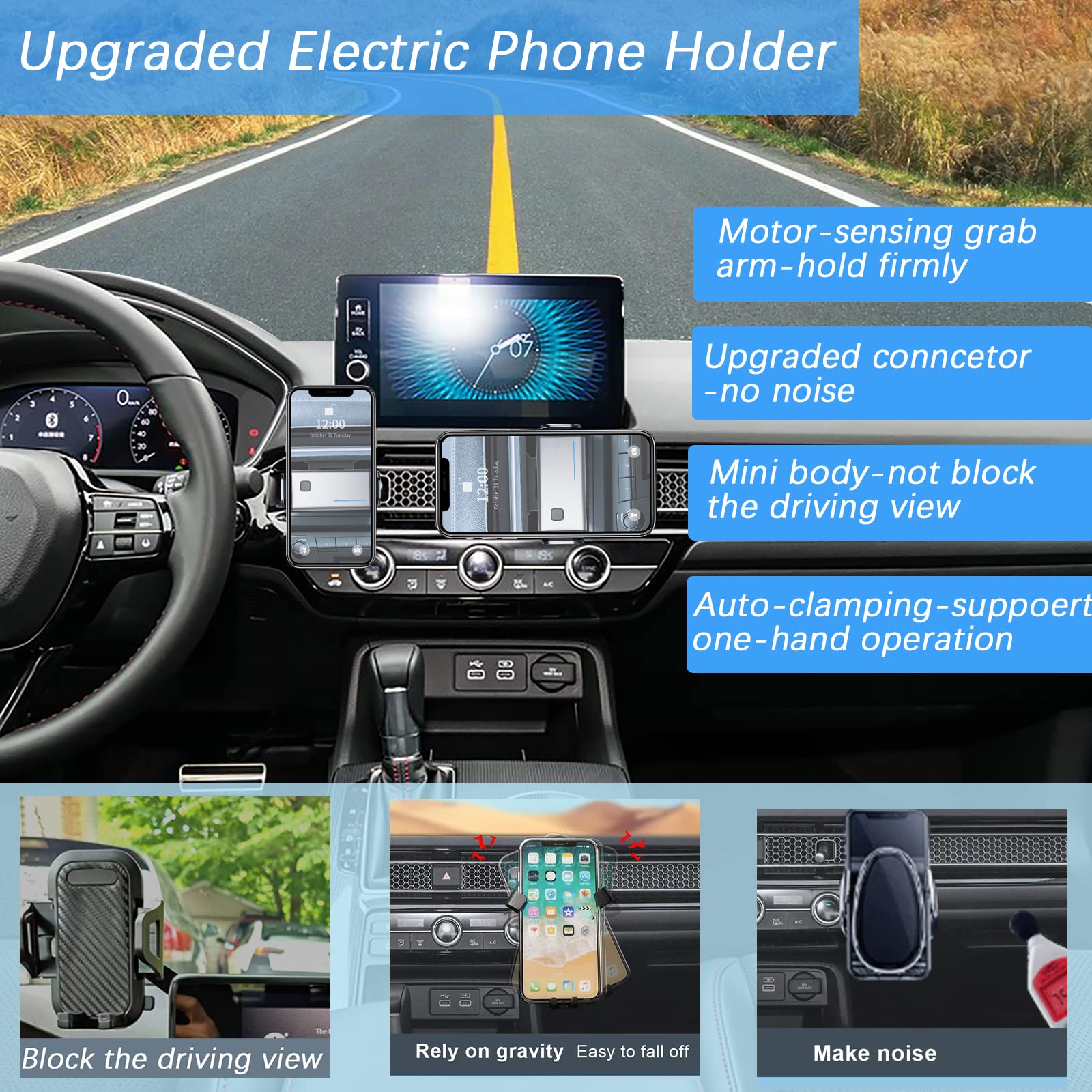 Upgraded Auto-Clamping Phone Holder for Toyota Camry 2021-2023 - Hands-Free Car Vent Mount Compatible with iPhone 15/14/13, Samsung Galaxy S23/S22 (4-7 Inch Phones) - Perfect for GPS Navigation & Safe Driving