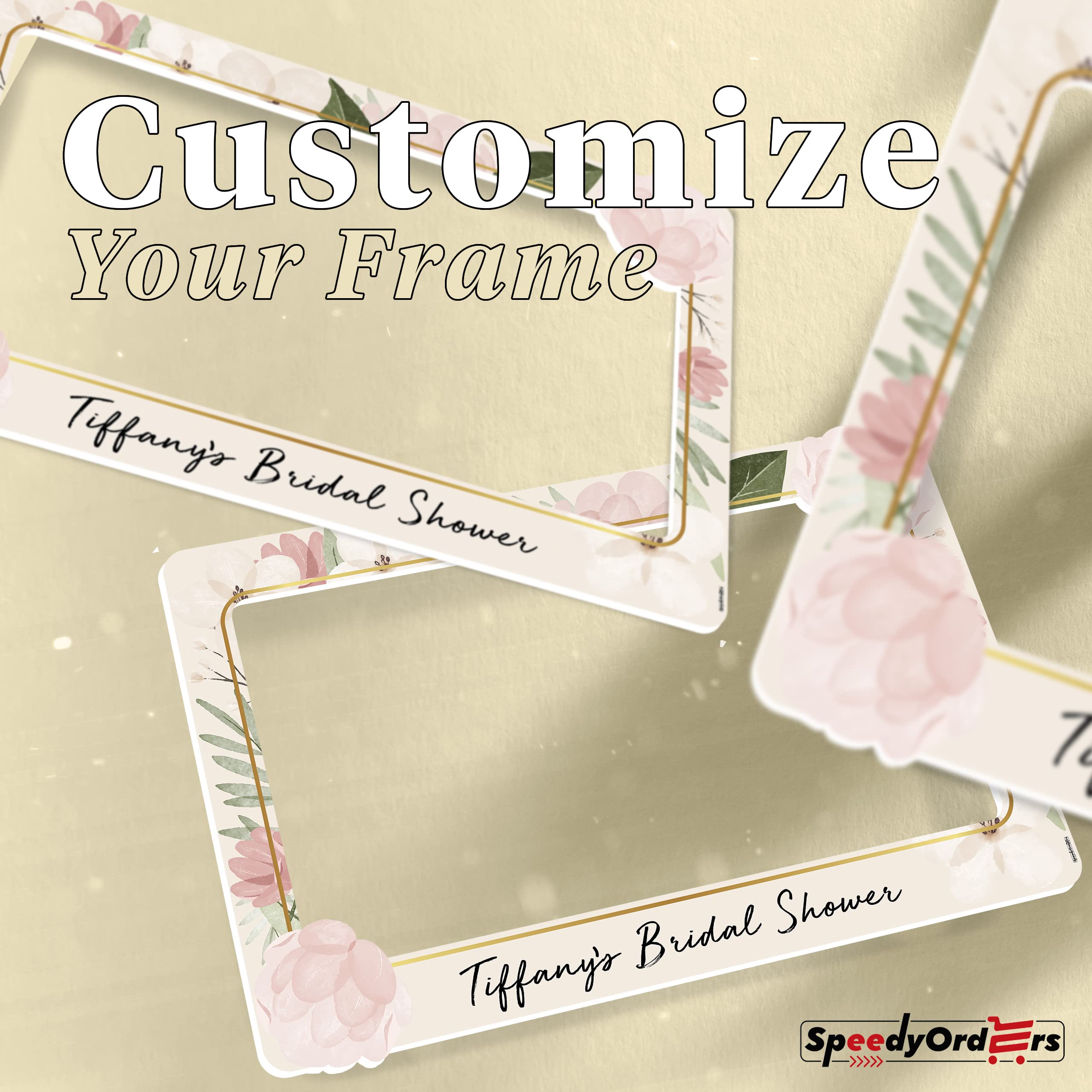 Personalized Pink Lotus Bridal Shower Photo Booth Frame - Custom Floral Wedding Photo Prop for Bridal Parties, Baby Showers & Anniversary Celebrations (PVC Board) - Perfect for Wedding Decor, Bridal Shower Favors & Photo Backdrops