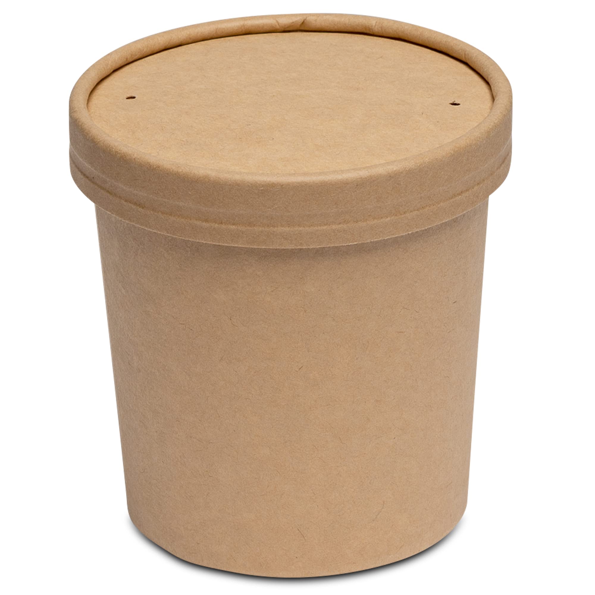 250-Pack 16 oz Kraft Paper Food Containers with Vented Lids - Eco-Friendly Disposable Soup Bowls & Ice Cream Cups for Hot/Cold Foods | Perfect for Takeout, Restaurants, Catering & Parties