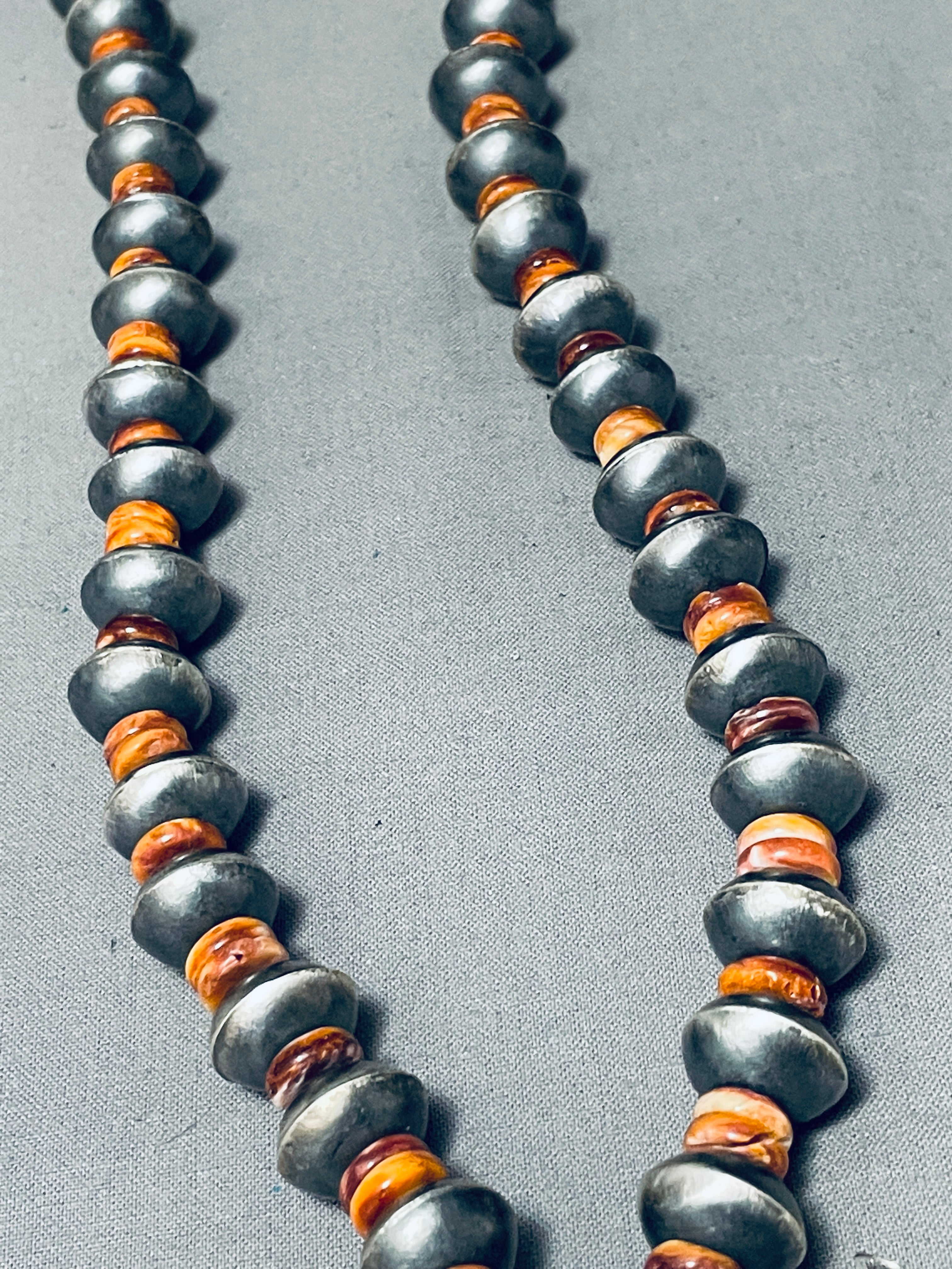 Handmade Navajo Sterling Silver Shell Necklace - 148g Authentic Native American Jewelry - Perfect for Boho Fashion, Cultural Events & Gift Giving