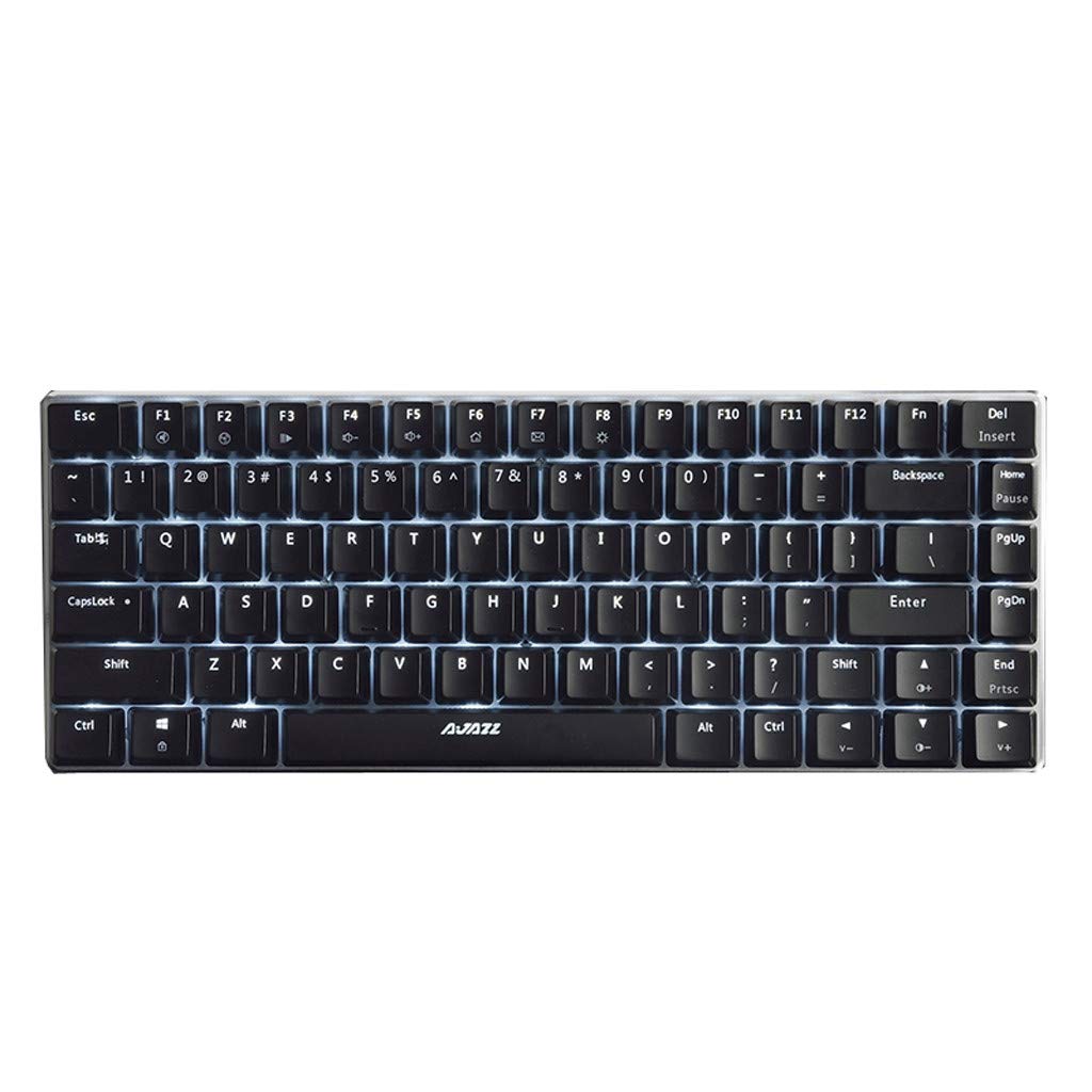 Amikadom AK33 Mechanical Gaming Keyboard - 82 Keys with Blue Black Switches, RGB Backlit, Wired USB for PC & Mac - Perfect for Gaming, Typing & Office Work
