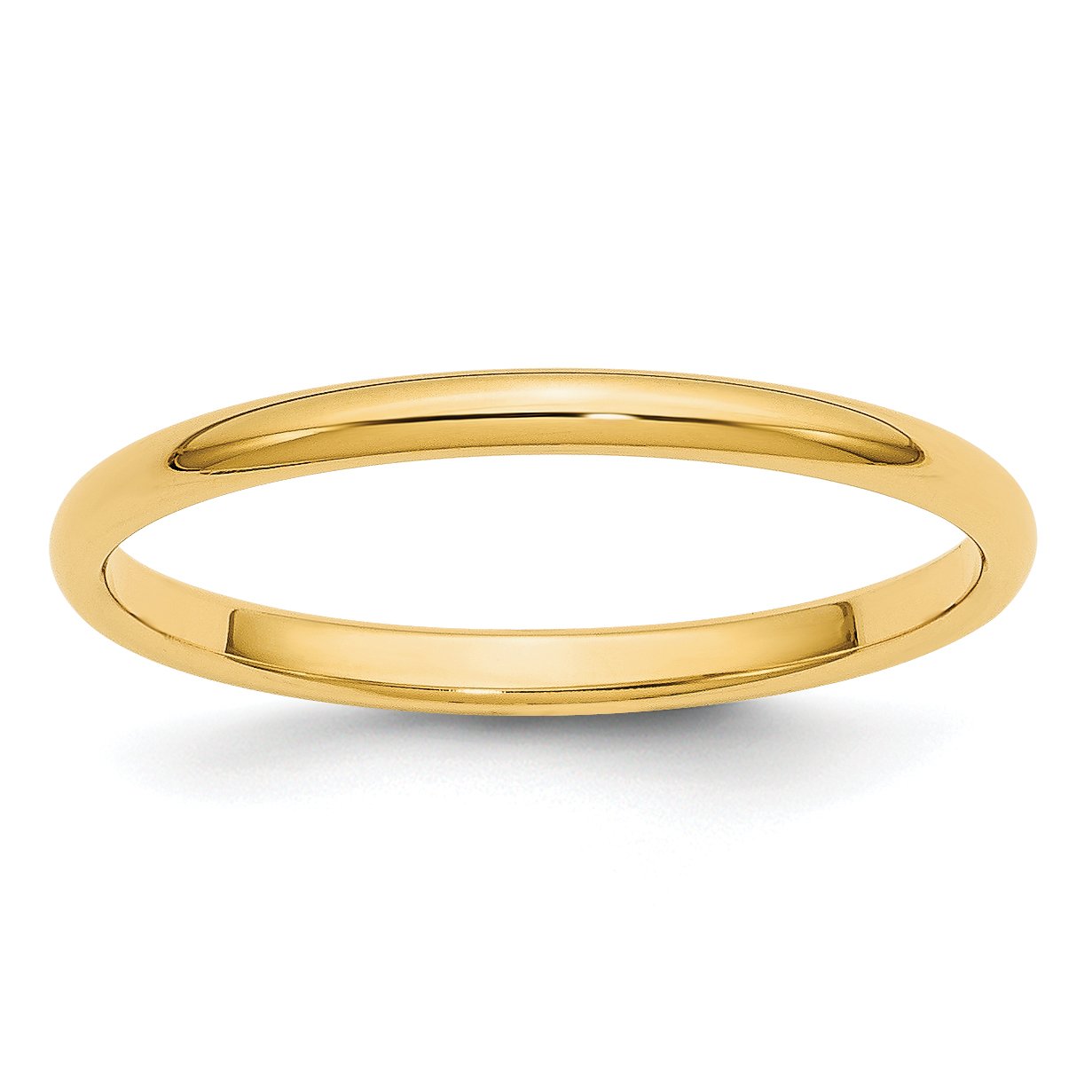 14K Solid Yellow Gold 2mm Half-Round Wedding Band Ring for Men & Women - Perfect for Anniversaries, Engagements, and Everyday Wear