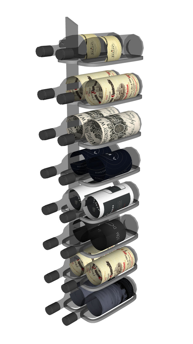 Urban Ironcraft Wall Mounted Wine Racks - Double Bottle Label Facing Blade Series | Space-Saving Wine Storage for Kitchen, Bar & Dining Room Decor