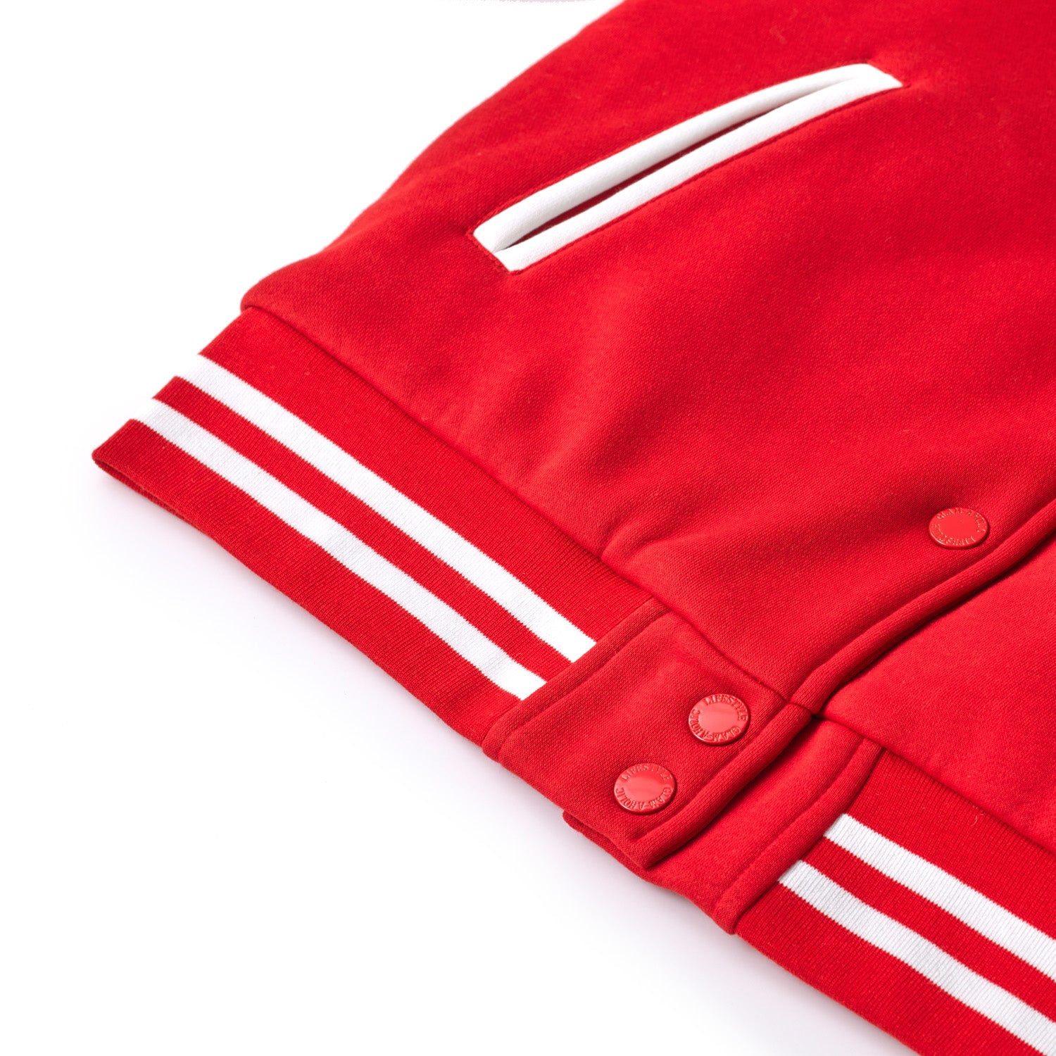 Essential Red Varsity Jacket for Men & Women - Classic Baseball Style with Ribbed Collar & Cuffs - Perfect for Casual Wear, Sports & School Events