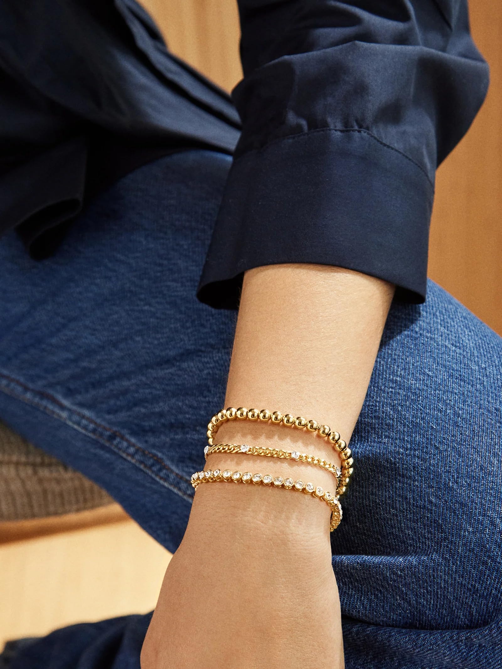14K Gold Filled Tennis Bracelet for Women - 3mm Cubic Zirconia Classic Link Bracelet (6.15/6.75/7.15 Inch) | Elegant Jewelry Gift for Anniversary, Birthday & Special Occasions