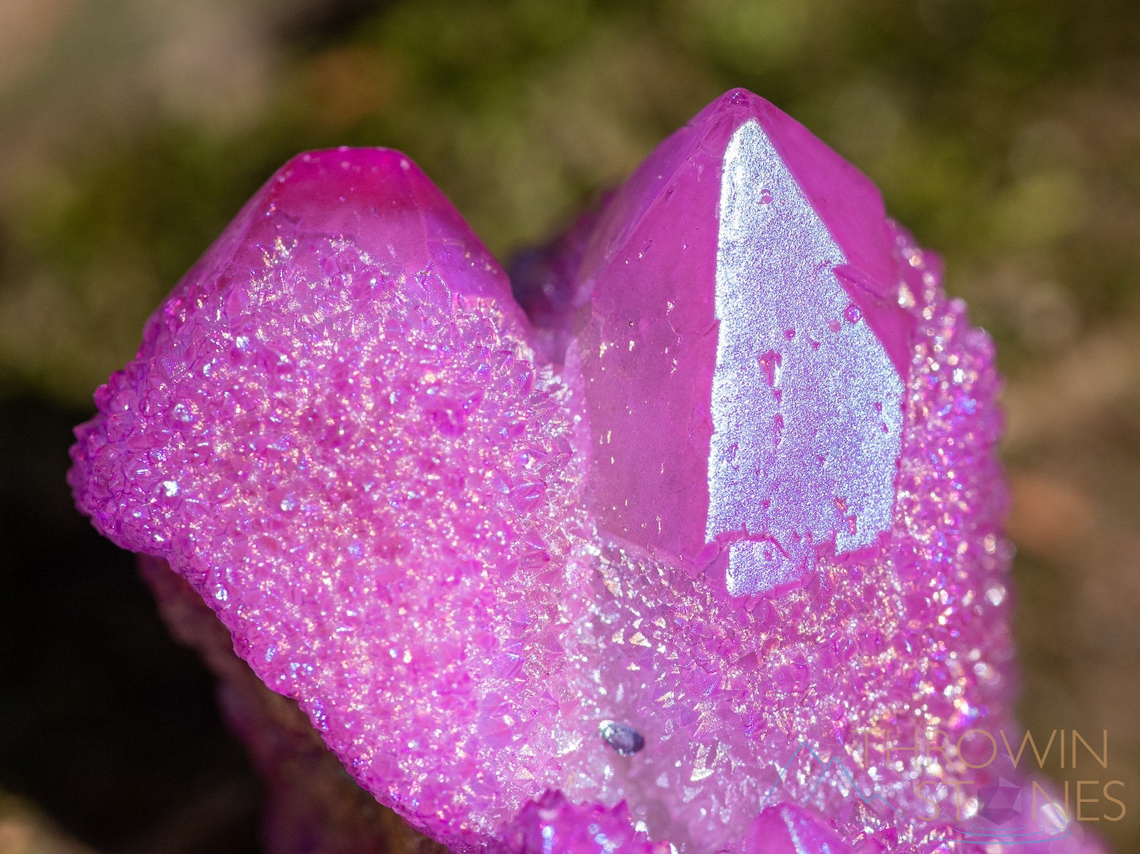 Rainbow Aura Quartz Crystal Cluster - Natural Ruby Pink Spirit Quartz for Home Decor, Meditation & Healing (R0567) | Metaphysical Crystal Gift for Spiritual Growth & Positive Energy