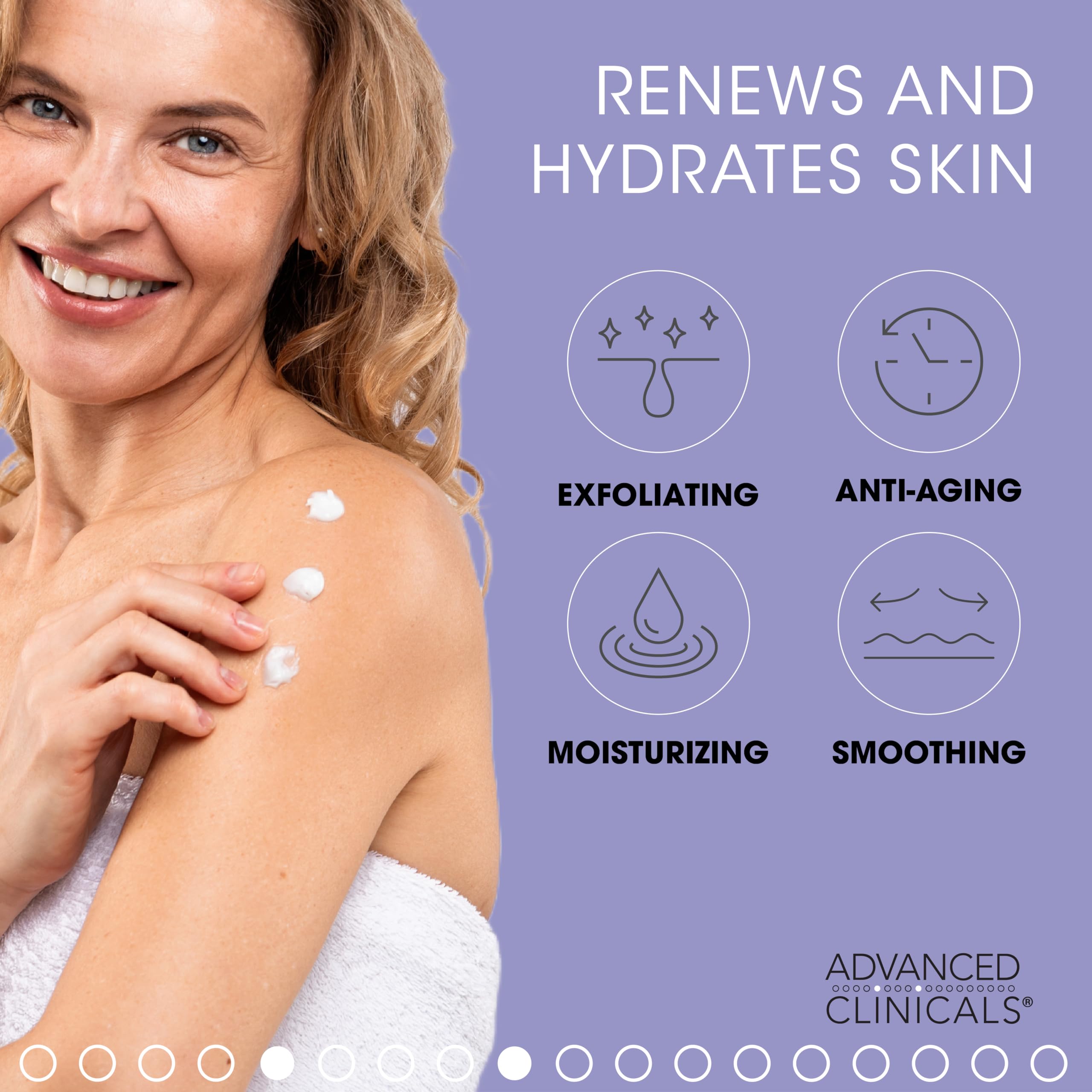 Advanced Clinicals 10% Glycolic Acid + Lactic Acid Exfoliating Body Cream & Retinol Firming Body Cream Duo - Professional Skincare Set for Smooth, Youthful Skin - Perfect for Daily Body Care & Anti-Aging Routine