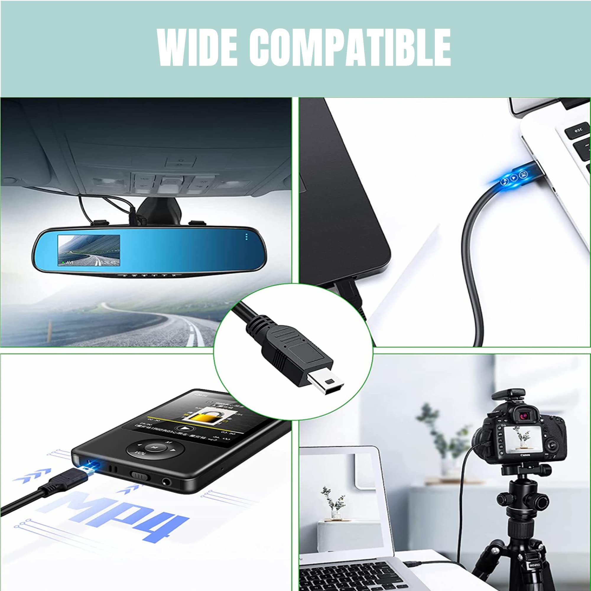 SLLEA 3.3ft USB to Mini-8pin DC Charger & Data Sync Cable for Olympus Stylus SZ-15 Digital Camera - Perfect for Travel Photography & On-the-Go Charging
