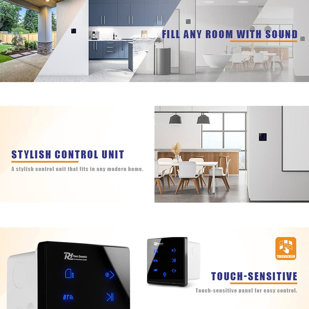 Power Dynamics Bluetooth Ceiling Speaker Kit with A50B Wall Amplifier & 2x NCSS6B 6.5