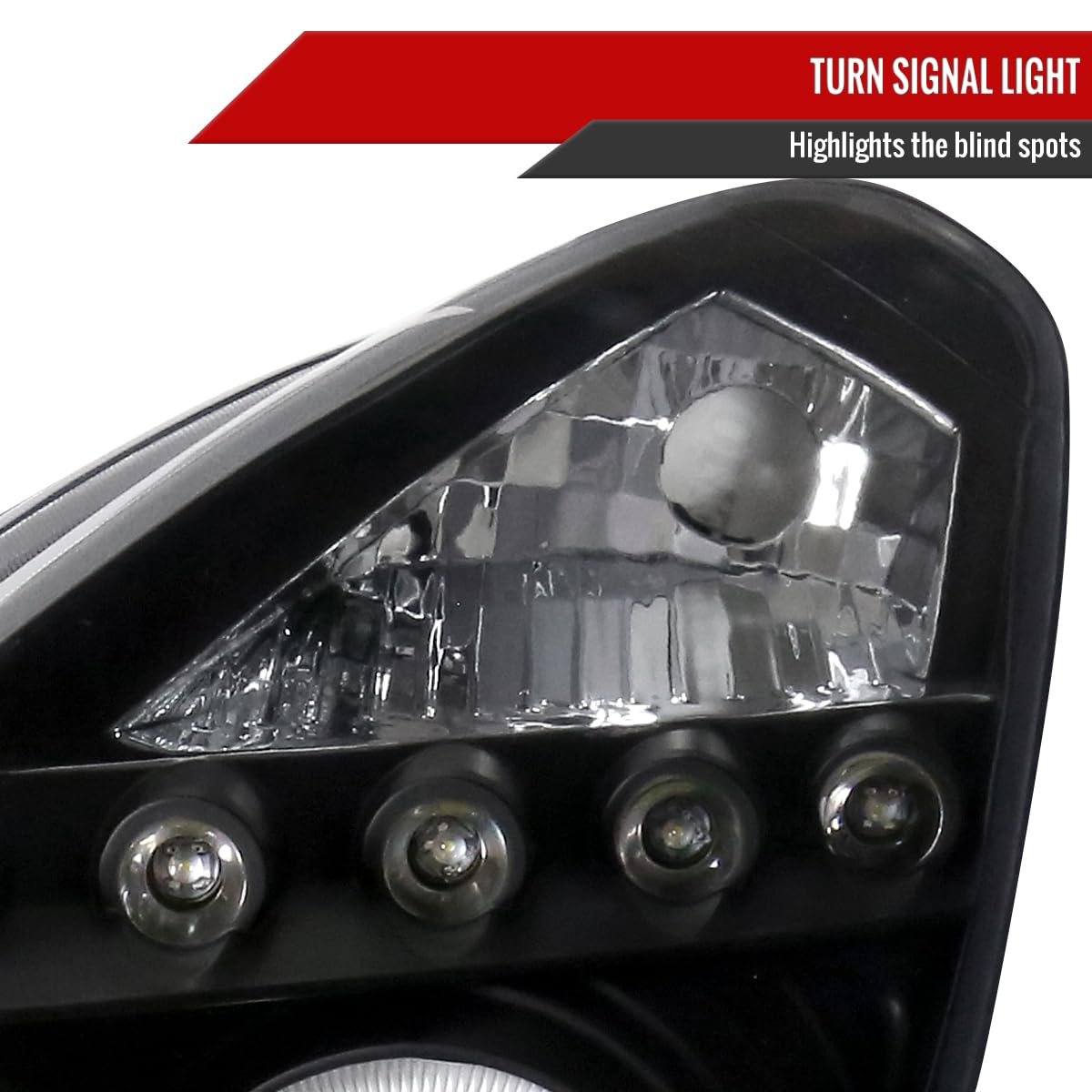 00-05 Toyota Celica GT GTS Black LED Halo Projector Headlights - High Performance Replacement Headlamps with Angel Eyes for Night Driving & Custom Car Styling