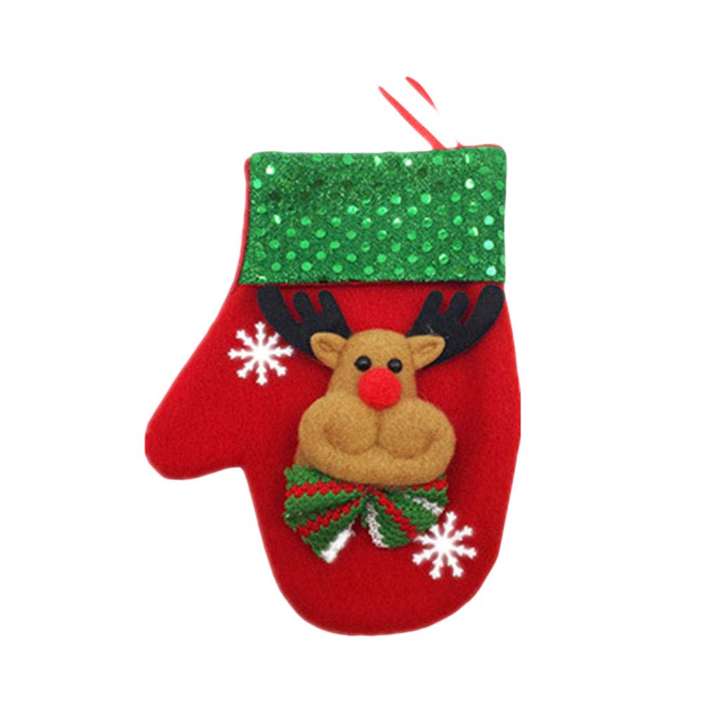 Abaodam Reusable Christmas Candy Bags with Elk Pattern - Decorative Cutlery Holder & Party Favor Pouches for Holiday Decorations, Gift Wrapping, and Festive Table Settings