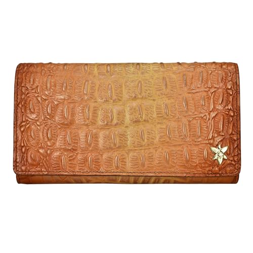 Croc Embossed Caramel