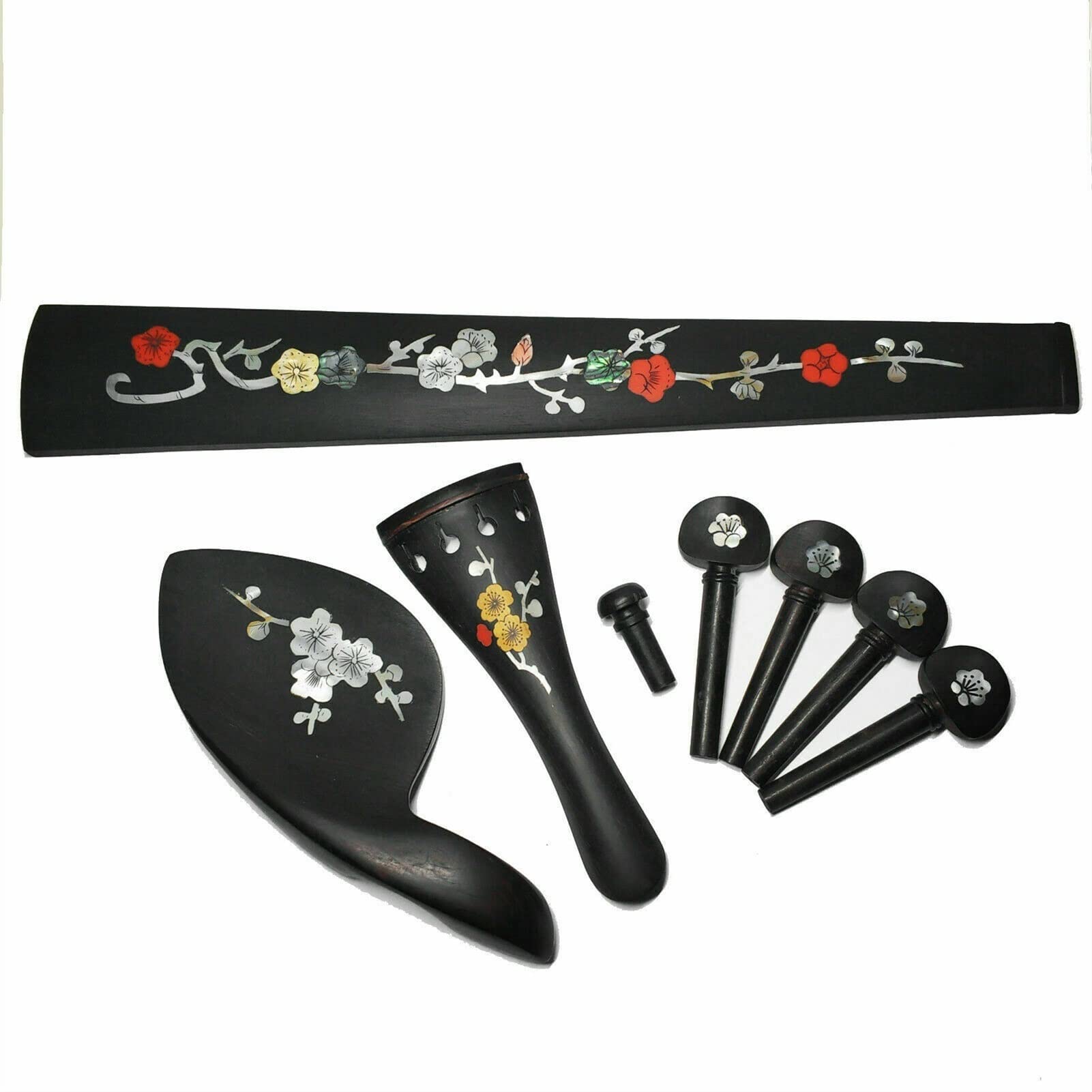 Ebony Wood 4/4 Violin Inlay with Pearl Shells - DIY Violin Accessories for Professional & Student Violinists (Color: 02) - Perfect for Violin Repair, Customization & Decoration