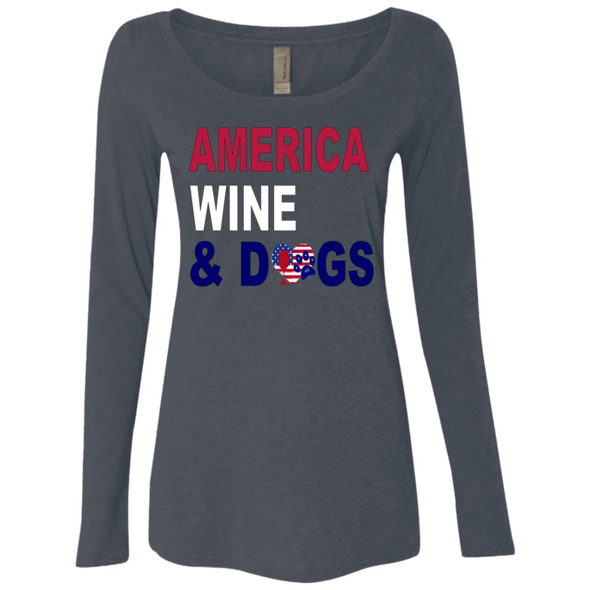 WineyBitches.Co Women's Long Sleeve Scoop Neck Tri-Blend T-Shirt - Soft & Comfortable Casual Wear for Everyday Outfits