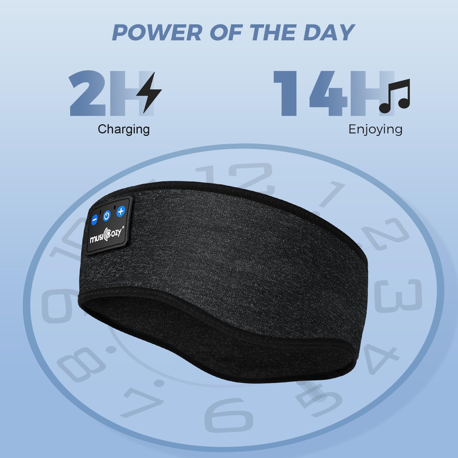 Musicozy Bluetooth Sleep Headphones Headband - Adjustable Wireless Headband with HD Speakers for Side Sleepers, Travel, Meditation, Yoga & Audiobooks - Perfect Gift for Insomnia Relief & Relaxation (Ideal for Night Use, Airplane Travel & Stress Relief)