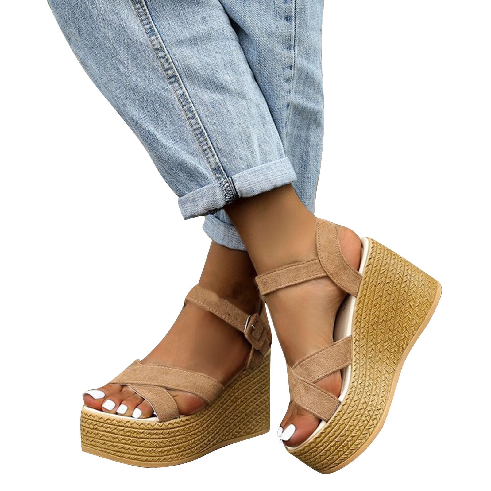 Oelaio Big Spring Deals - Adjustable Buckle Pillow Sandals for Women & Men with Thick Sole | Comfortable Slides for Beach, Pool, and Home Use