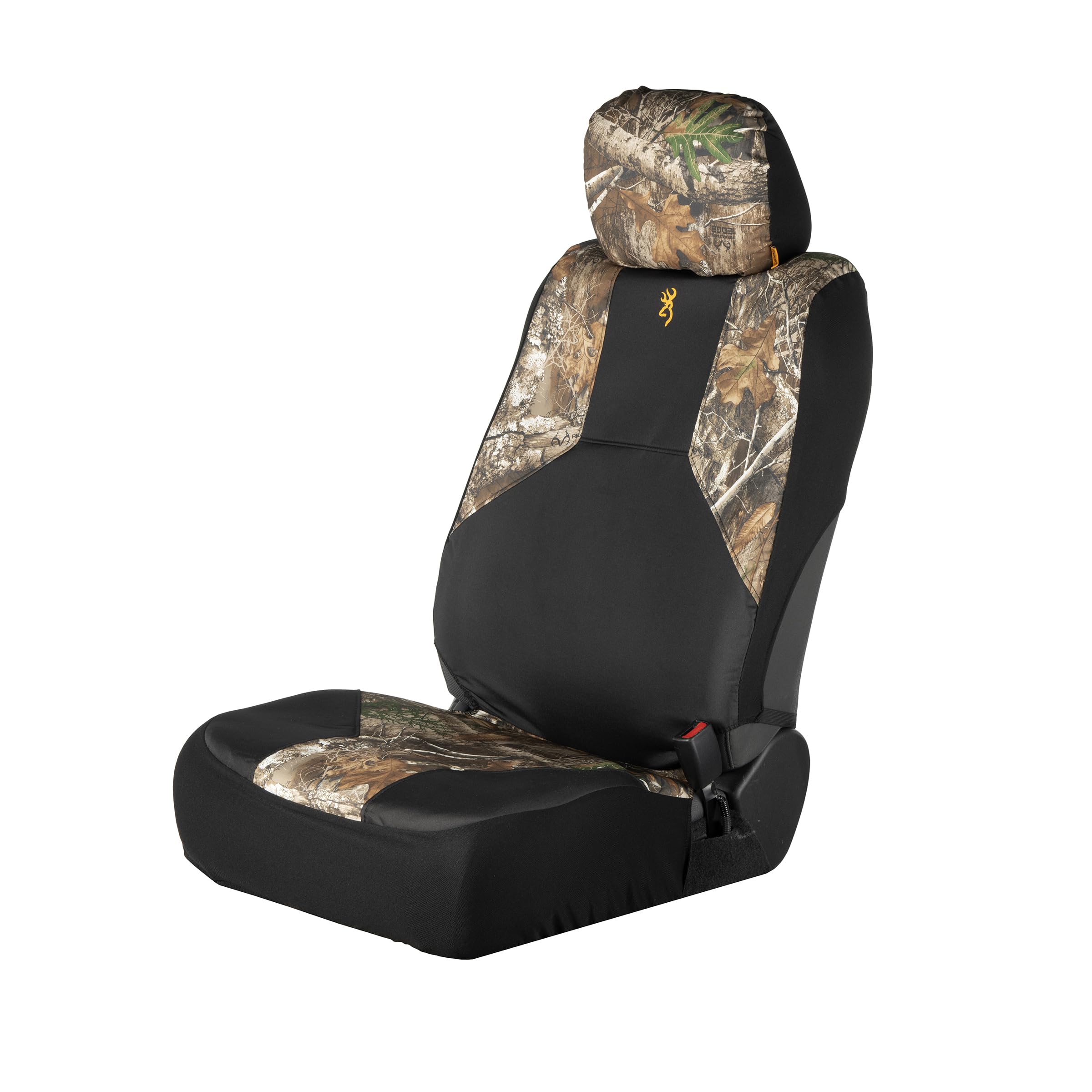 Browning Universal Low Back & Bench Seat Covers - Waterproof & Dirt Resistant Car, Truck, SUV Seat Protectors - Realtree Edge Camo (Excursion) - Perfect for Hunting, Camping & Outdoor Adventures - Low Back Single Seat Cover