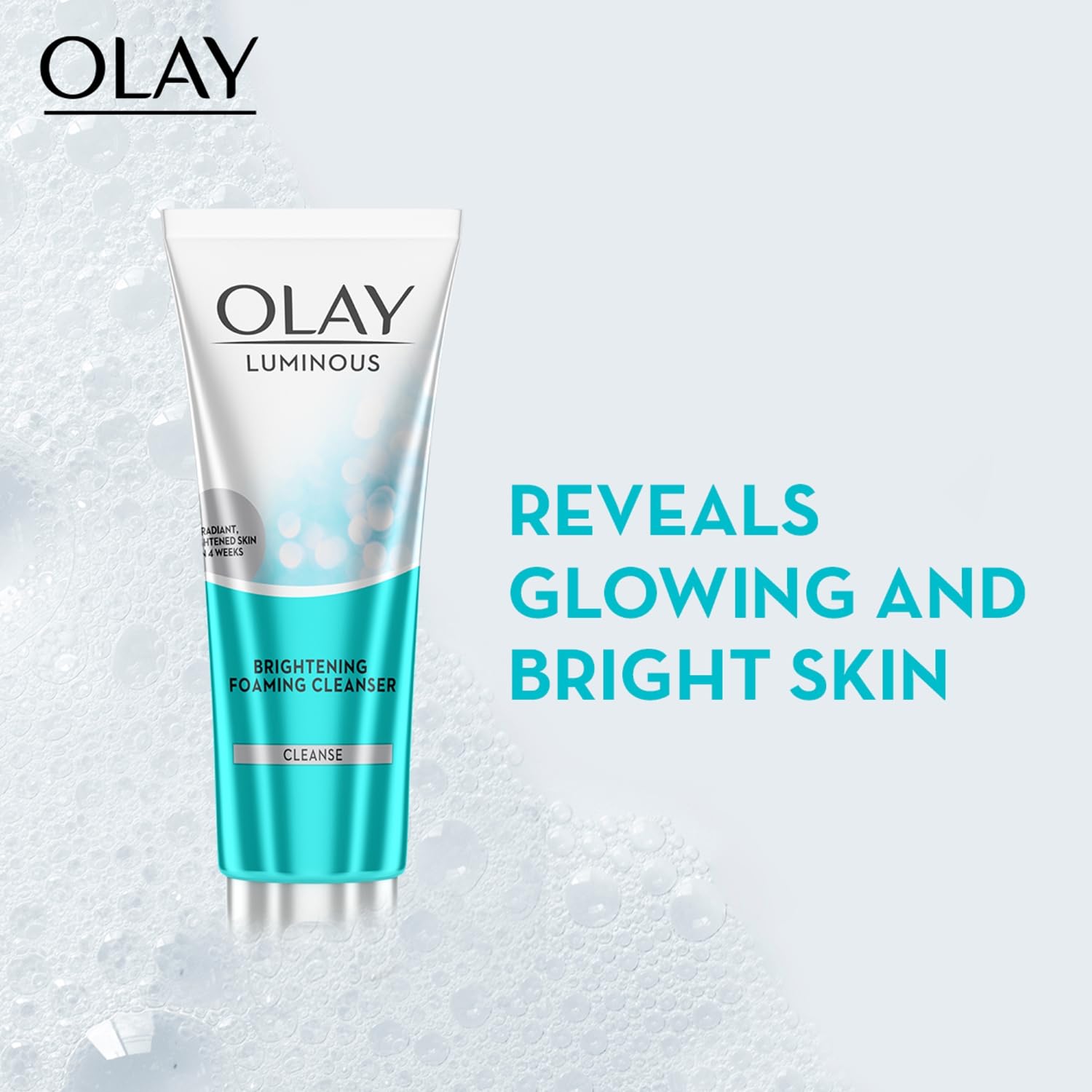 Olay Luminous Brightening Foaming Cleanser - Vitamin C Face Wash for Clear & Even Skin Tone | With Glycerin & Niacinamide | Gentle Daily Cleanser for Normal, Oily, Dry & Combination Skin | 100g | Perfect for Morning & Night Skincare Routine