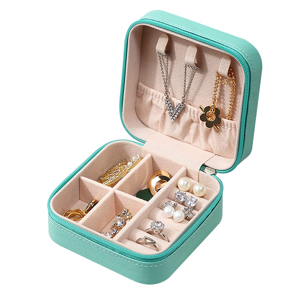 Elegant Blue Jewelry Box for Women - Portable Travel Jewelry Organizer for Rings, Earrings & Necklaces - Perfect for Home Storage, Travel & Gift Giving