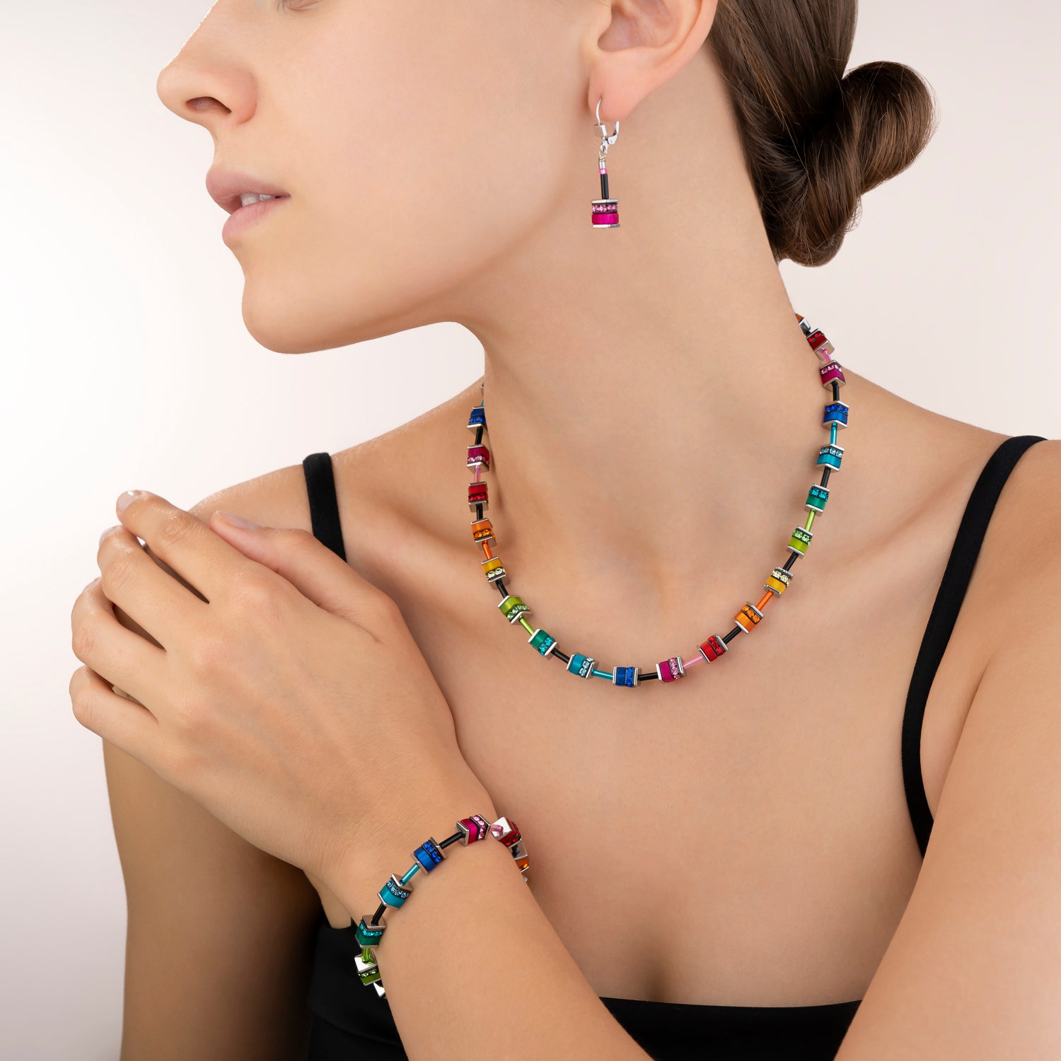GeoCUBE® Classic Polaris & Rhinestone Multicolor Earrings for Women - Elegant Jewelry for Parties, Weddings & Everyday Wear