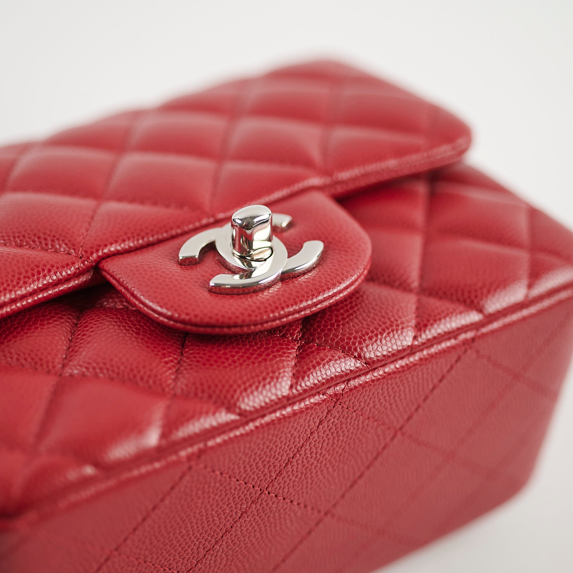 Chanel Mini Square Caviar Leather Red 26 Series Crossbody Bag - Perfect for Evening Parties, Date Nights & Luxury Fashion Accessories