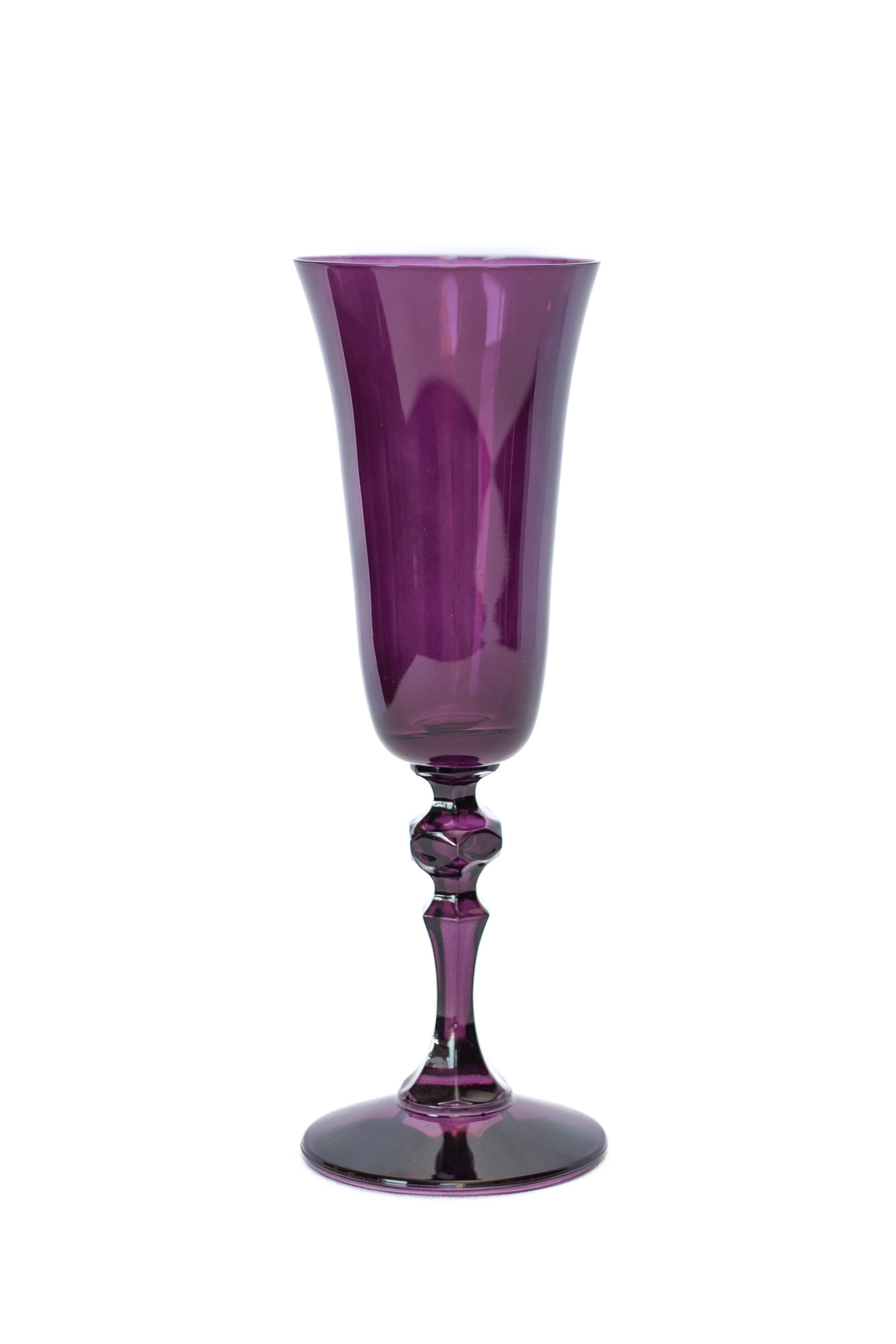 Estelle Colored Regal Flute Set of 2 - Elegant Amethyst Glass Flutes for Wine, Champagne & Cocktails | Perfect for Weddings, Parties & Special Occasions